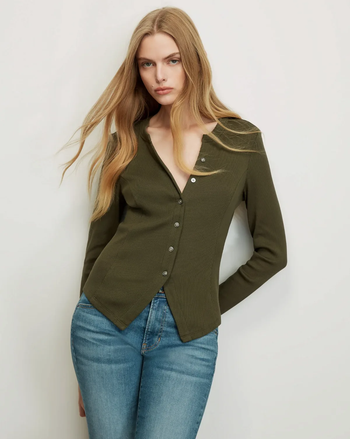 Cordis Button-Front T-Shirt by Veronica Beard