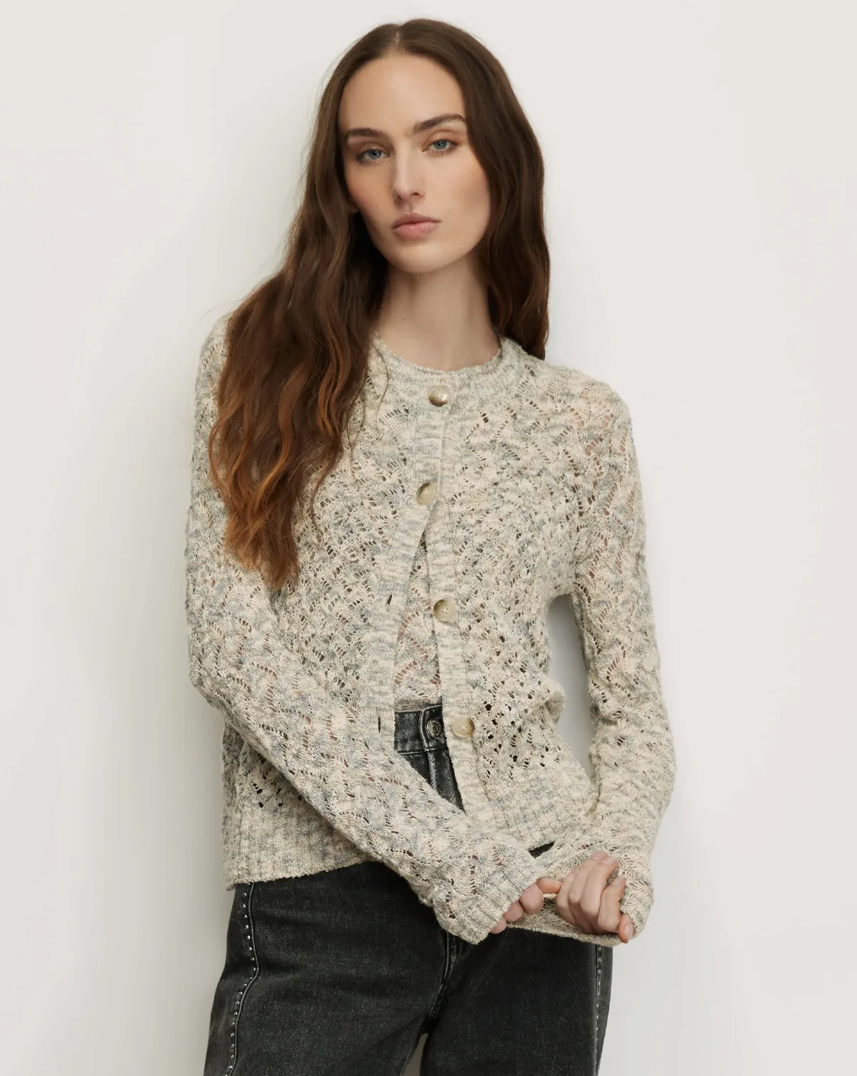 Drummond Pointelle Cardigan by Veronica Beard