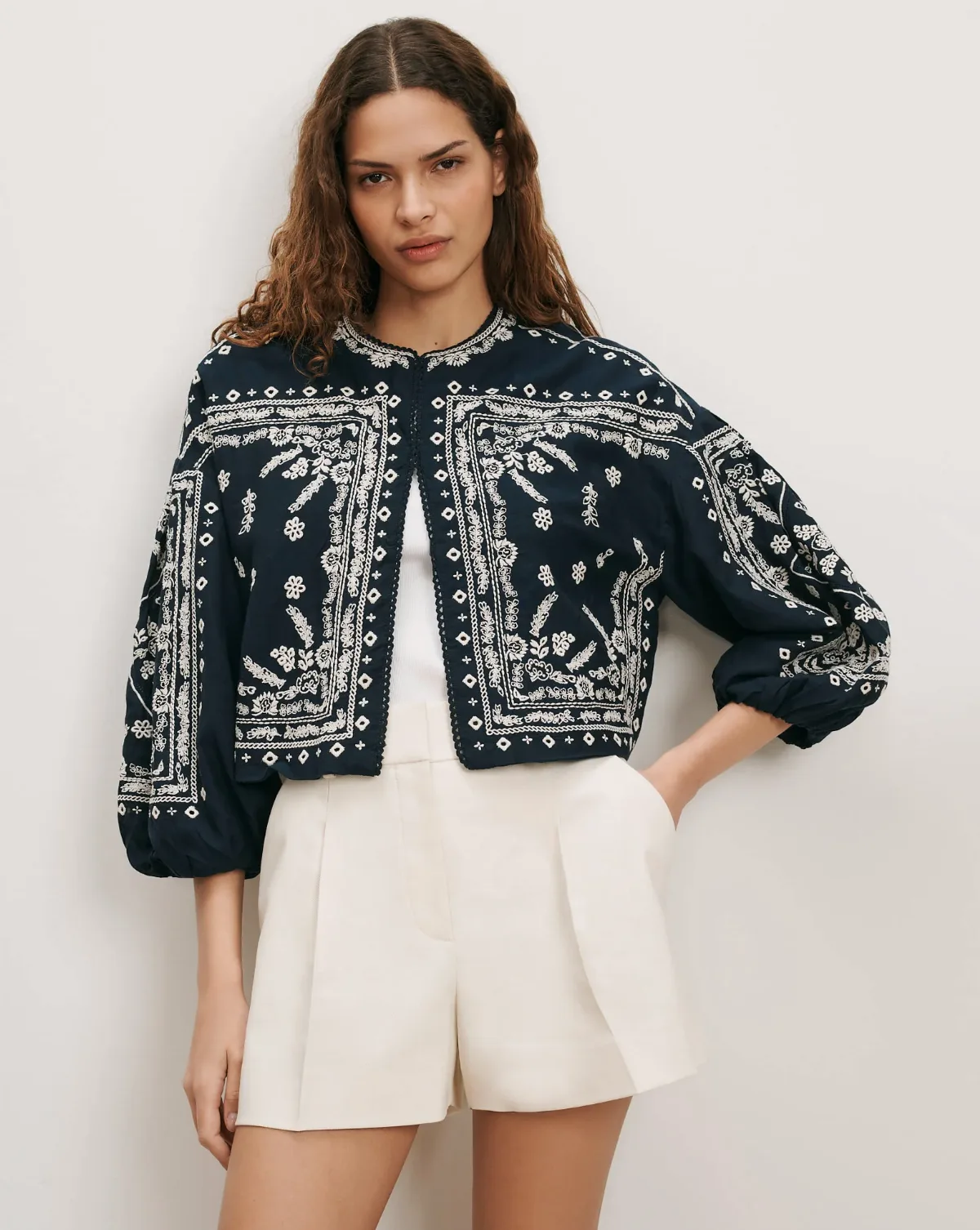 Drake Embroidered Jacket by Veronica Beard