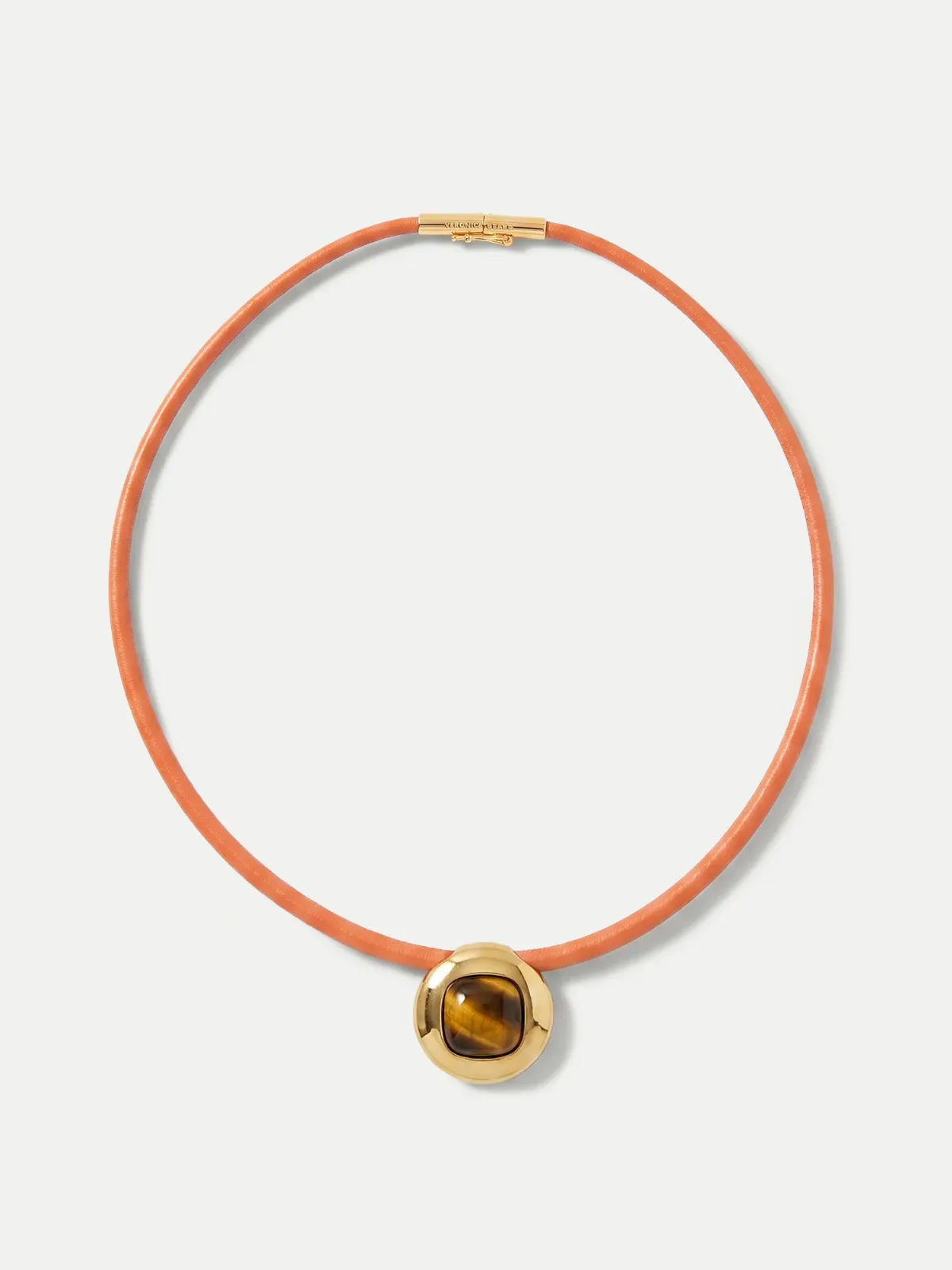 Tigers Eye Leather Cord Necklace by Veronica Beard