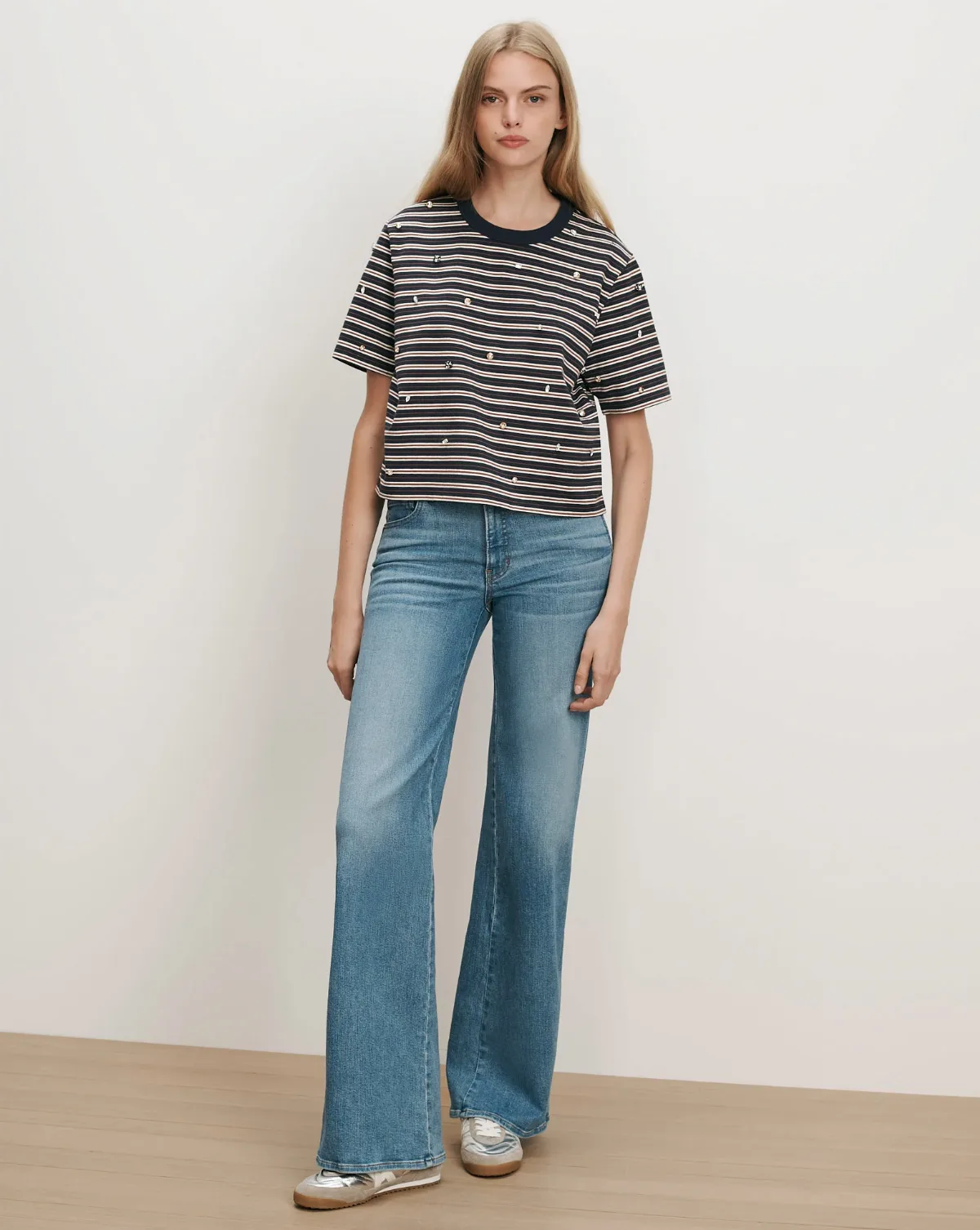 Taylor Mid-Rise Wide-Leg Jean by Veronica Beard