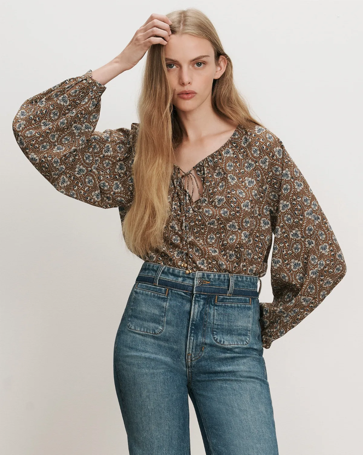 Rhosen Floral Blouse by Veronica Beard