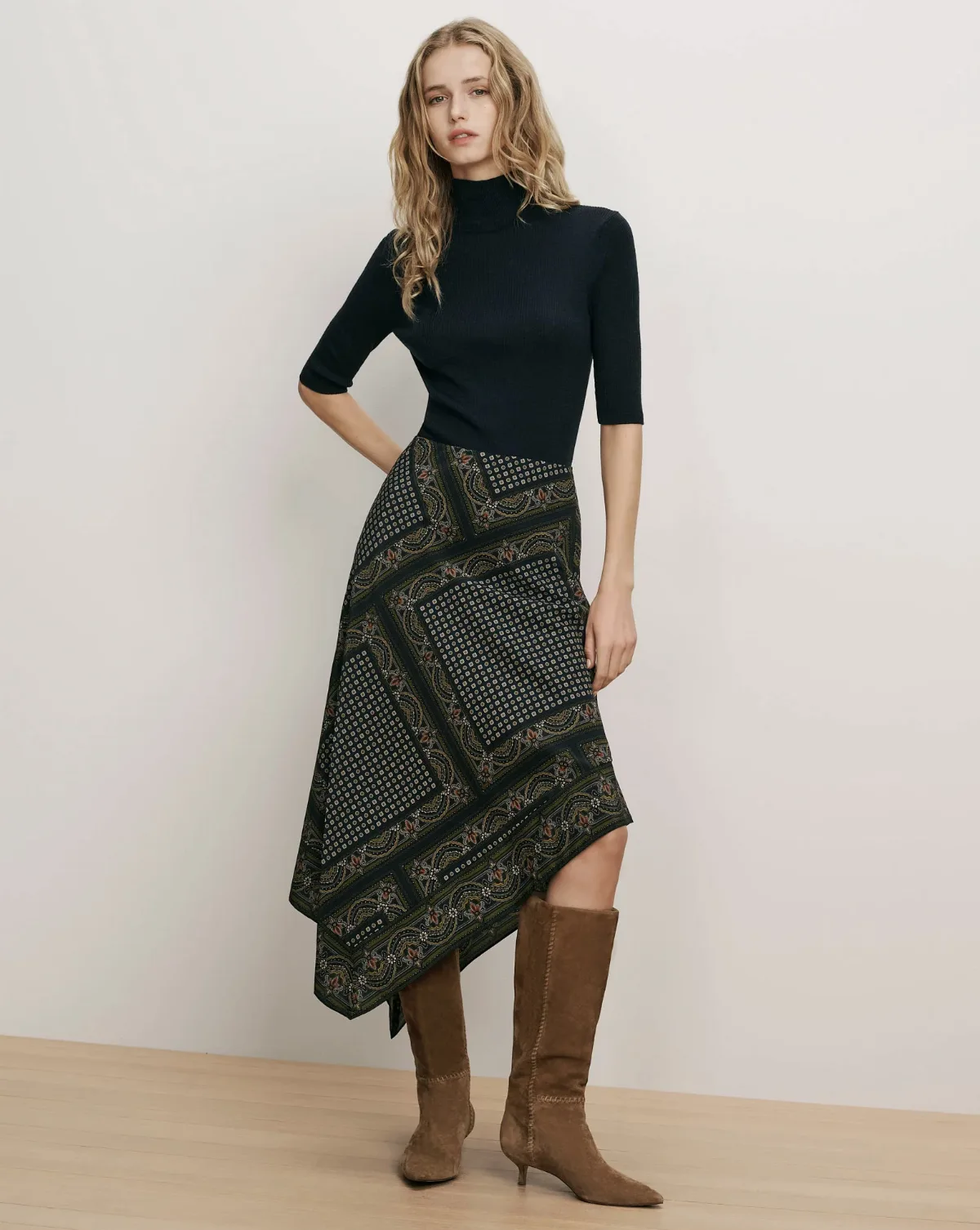 Hartley Asymmetric Midi Skirt by Veronica Beard