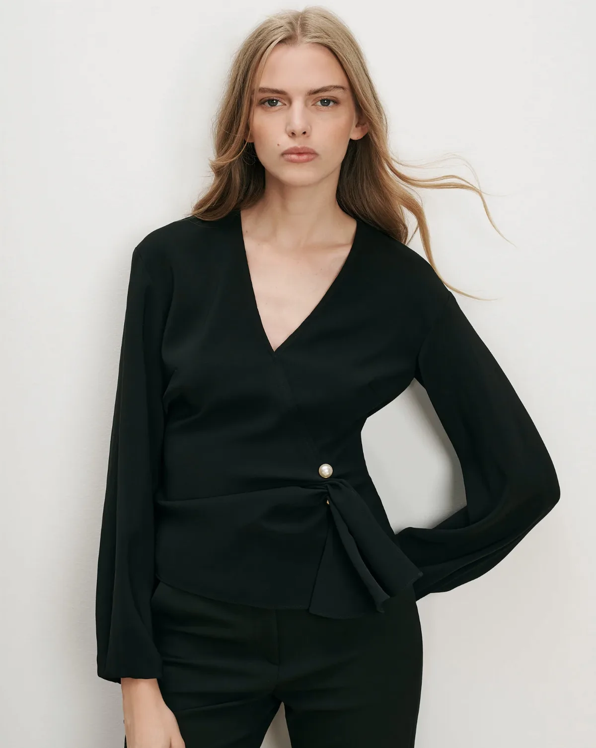 Drew Brooch Blouse by Veronica Beard