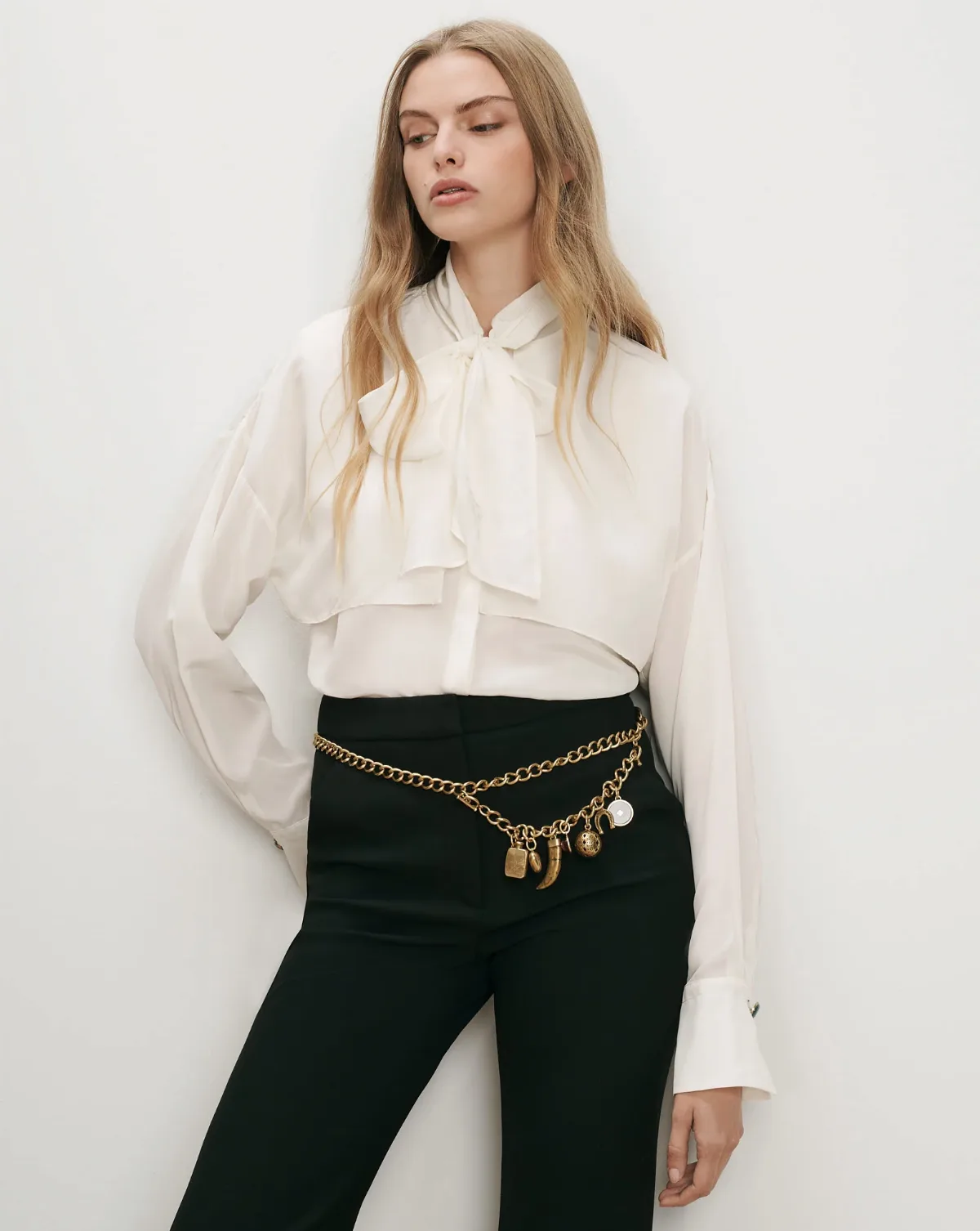 Darlis Scarf-Neck Blouse by Veronica Beard