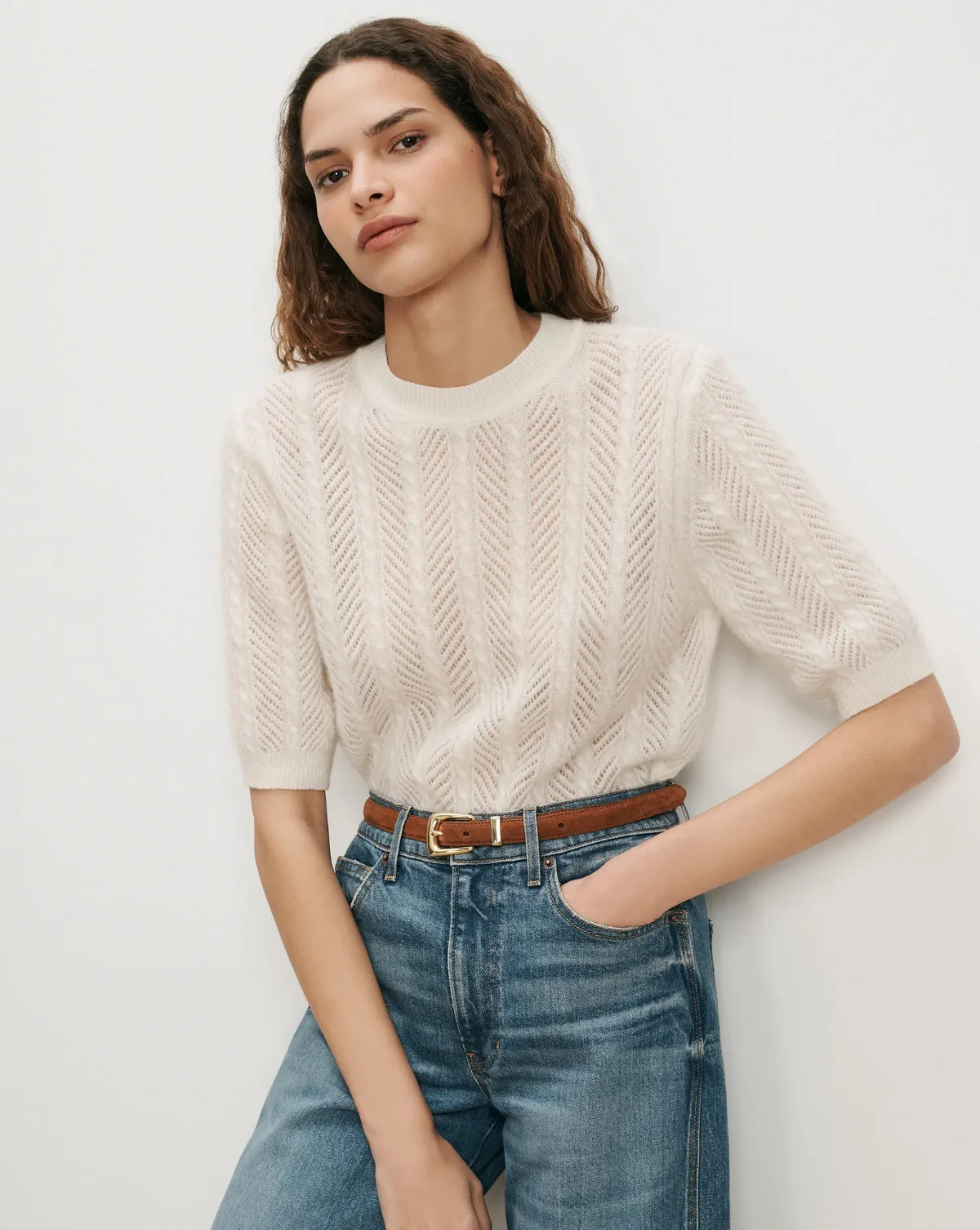Shana Pointelle Sweater by Veronica Beard