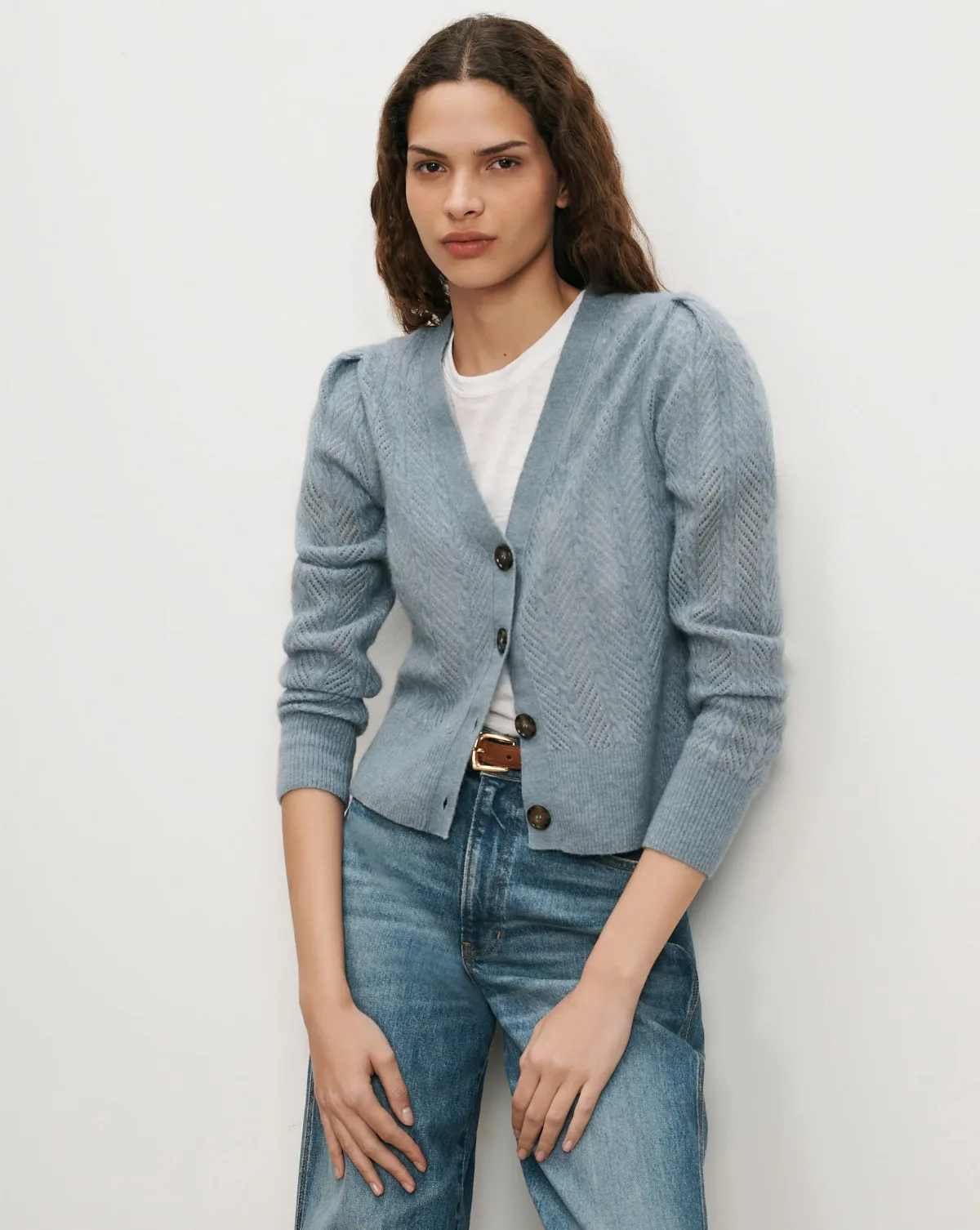 Solene Pointelle Cardigan by Veronica Beard