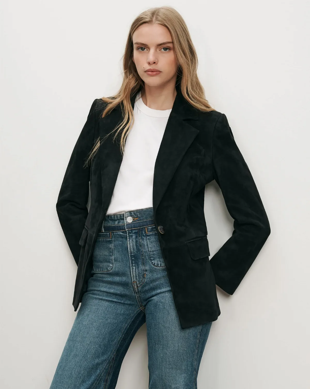 Healy Suede Dickey Jacket by Veronica Beard