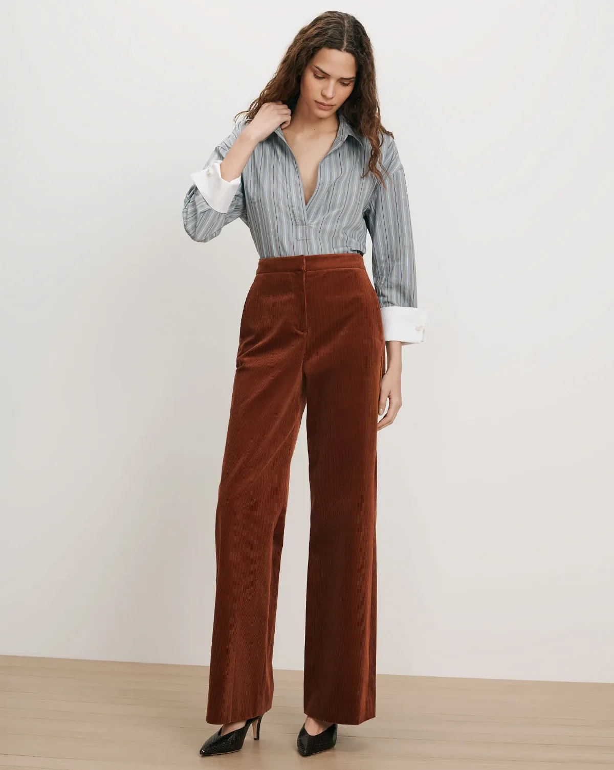 Holt Corduroy Wide-Leg Pant by Veronica Beard