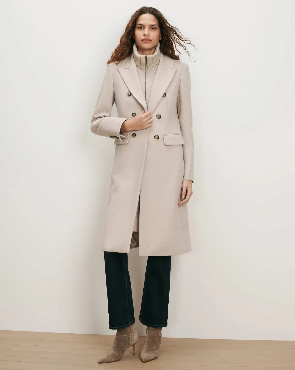 Stryder Double-Breasted Dickey Coat by Veronica Beard