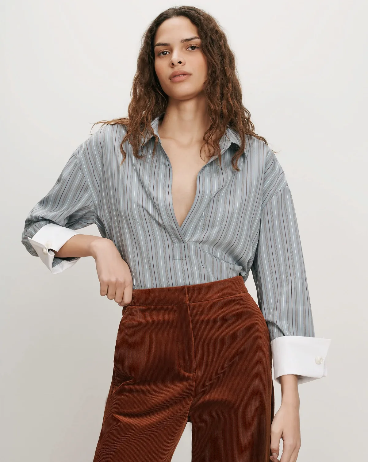 Draymond Striped Shirt by Veronica Beard