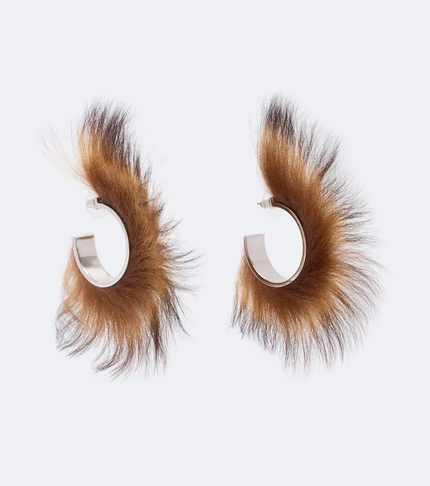 Shearling Hoop Earrings by Acne Studios