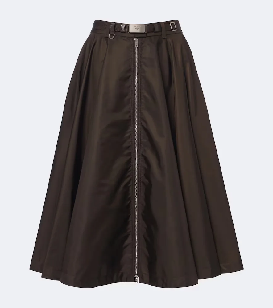 Re-Nylon Belted Midi Skirt by Prada