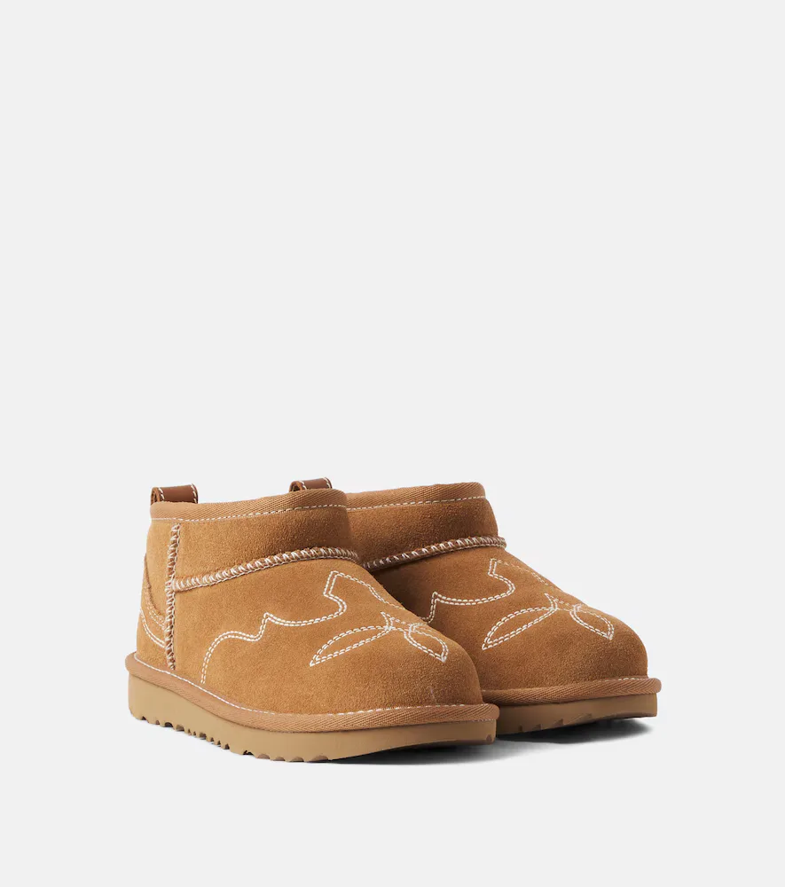 Classic Ultra Mini Western Suede Boots by UGG Kids
