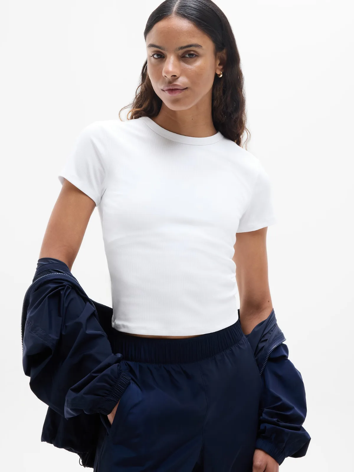 Signature Rib Crop Tee by Athleta