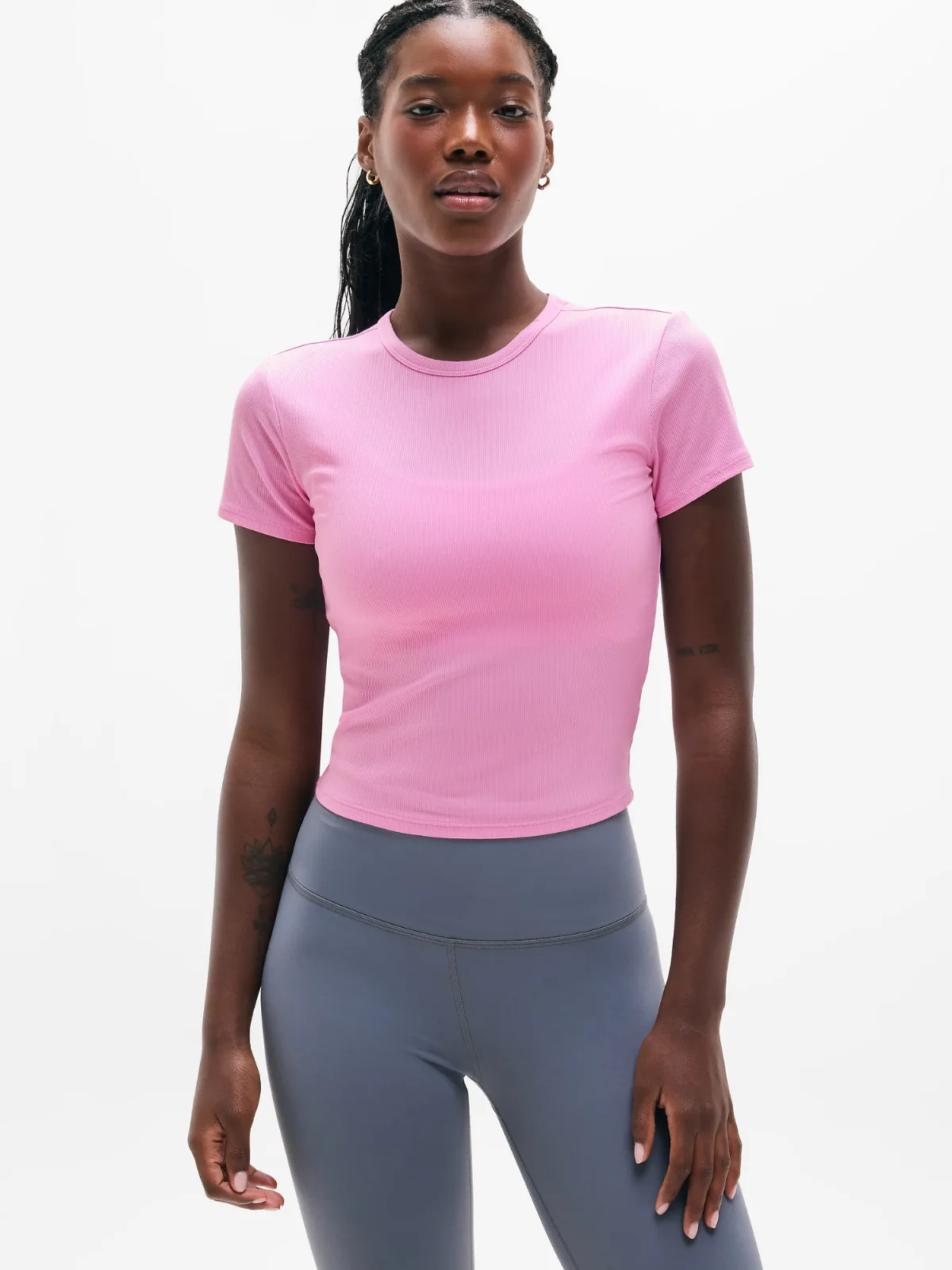 Signature Rib Crop Tee by Athleta