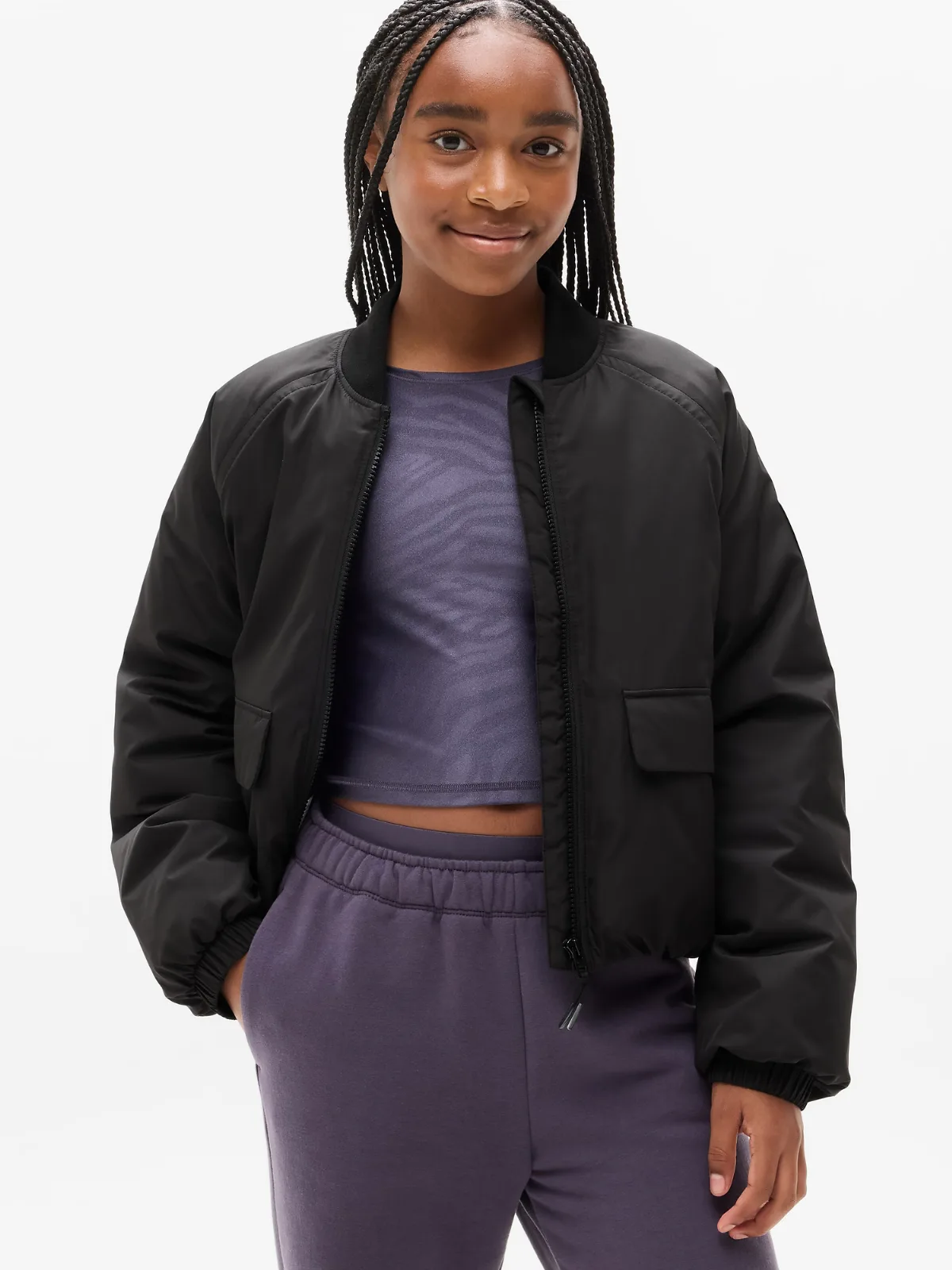 Simone Biles Bomber Puffer Jacket by Athleta