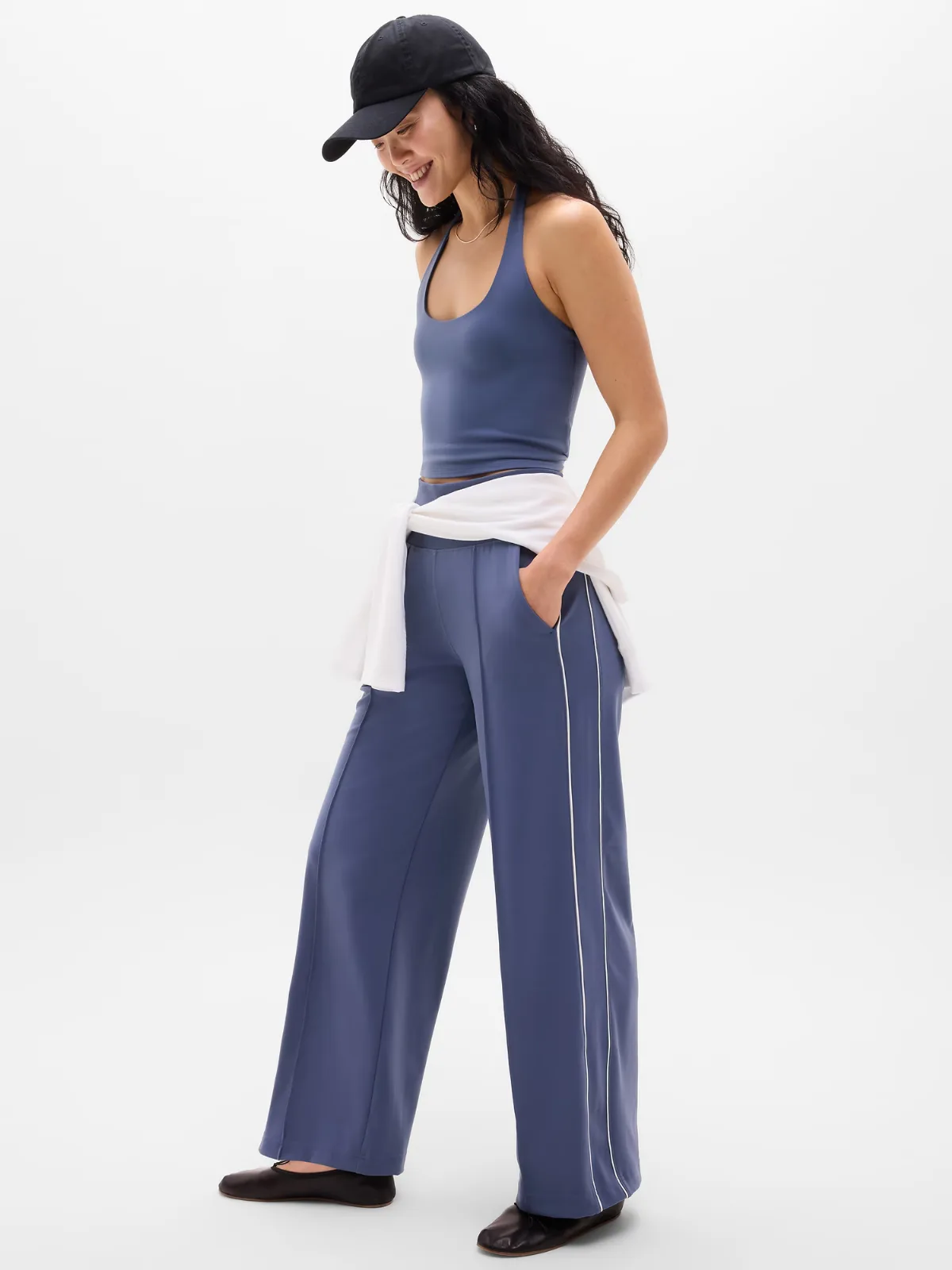 Venice High Rise Track Stripe Wide Leg Pant