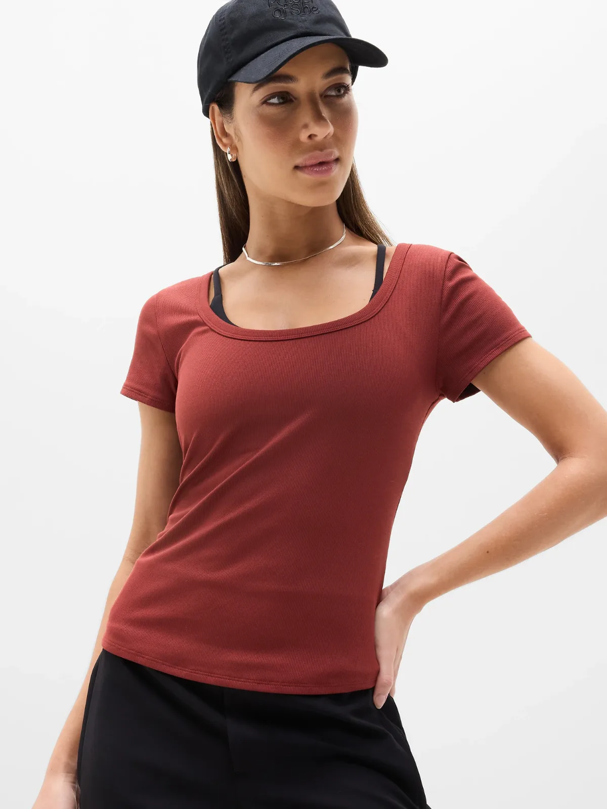 Signature Rib Scoop Tee by Athleta
