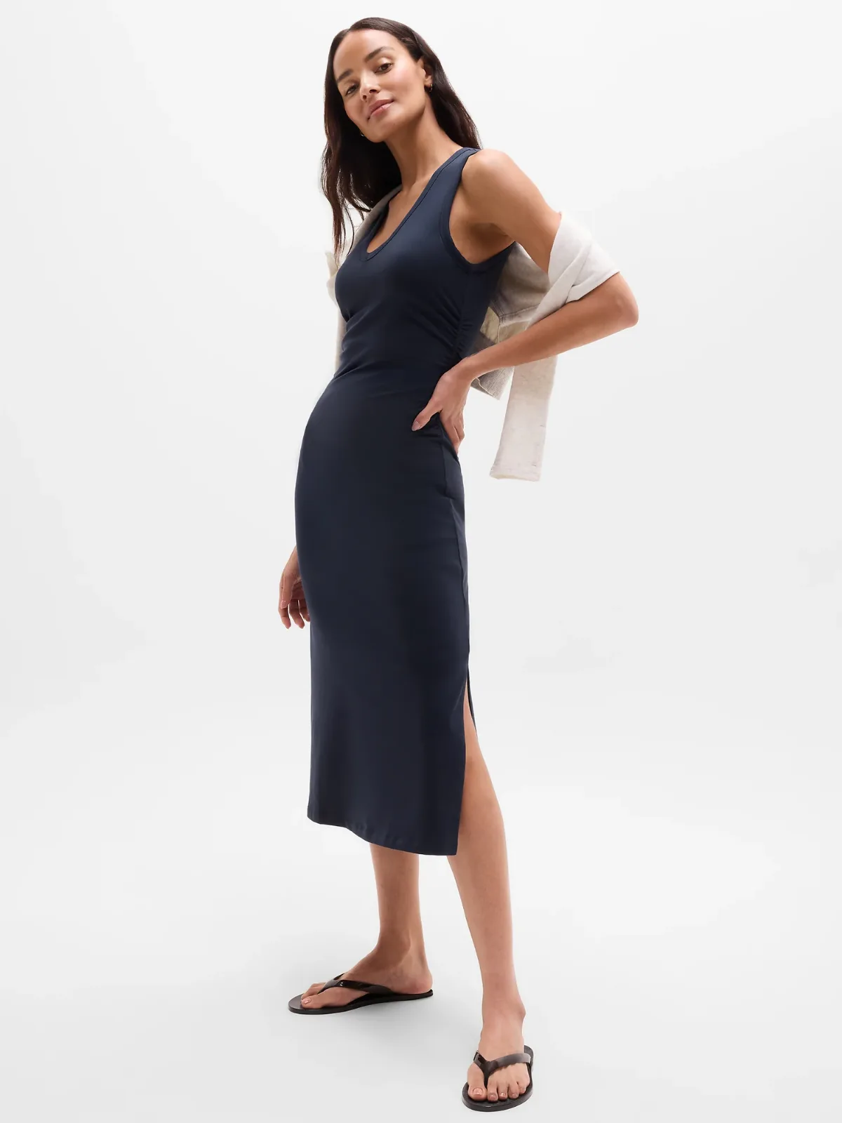 Essential V-Neck Midi Dress by Athleta