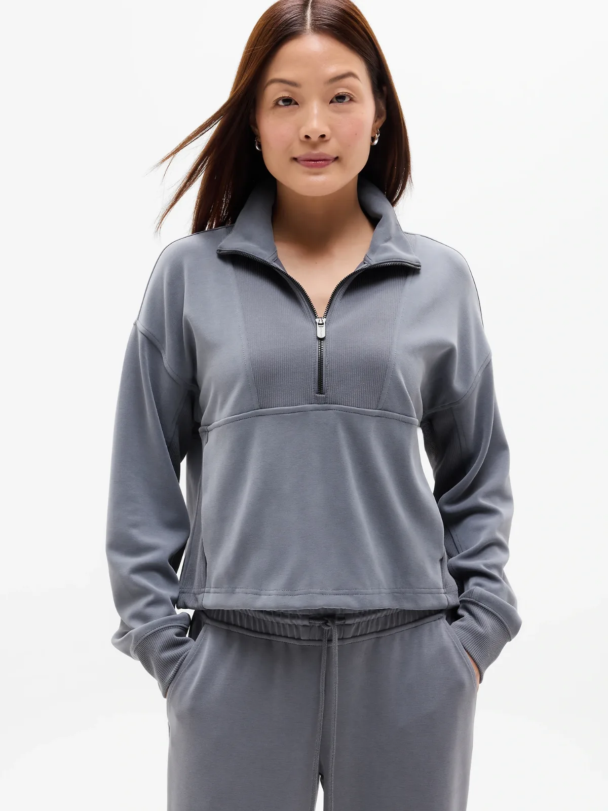 Seasoft Rib 1/4 Zip Popover by Athleta