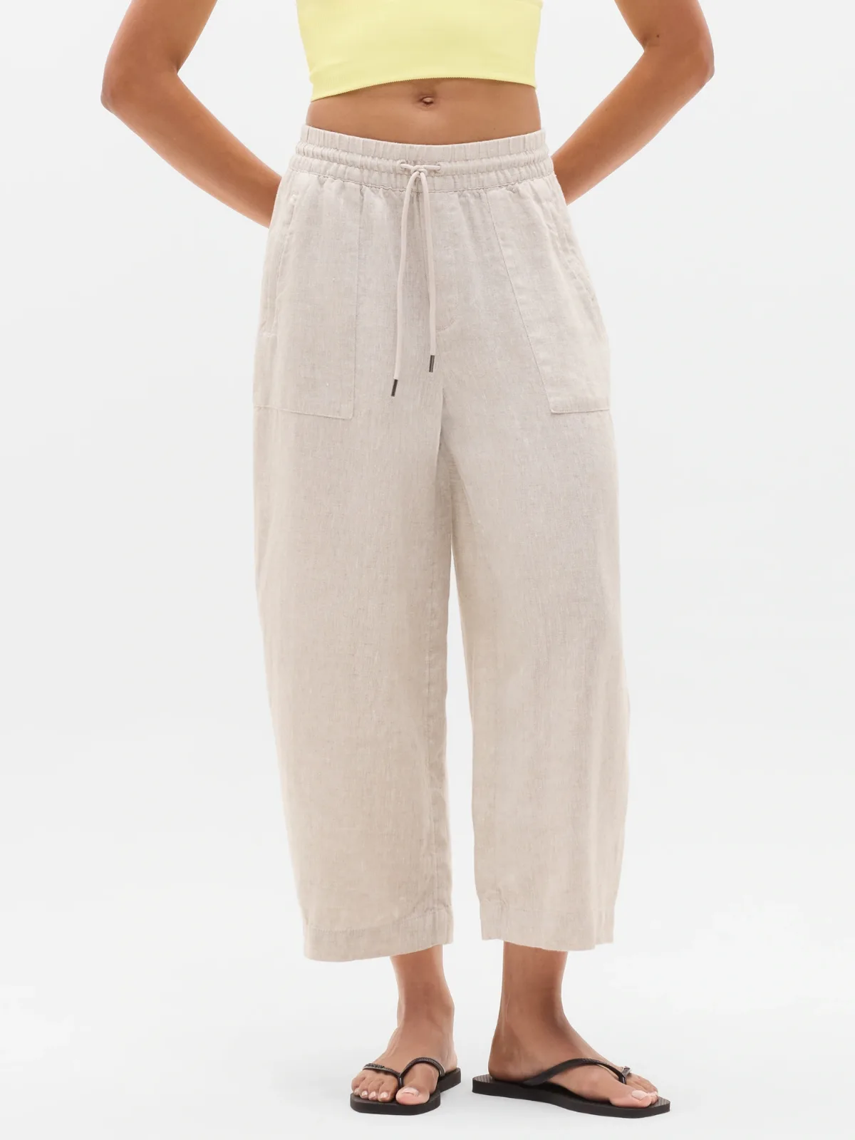 Retreat Linen Easy Barrel Crop Pant by Athleta