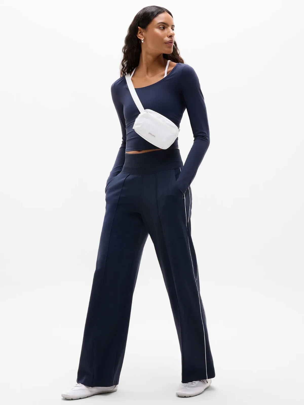 Venice High Rise Track Stripe Wide Leg Pant