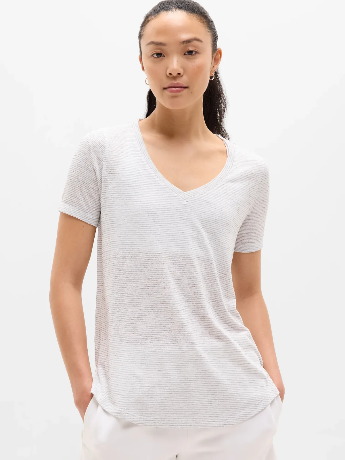Breezy Scoop V-Neck Tee