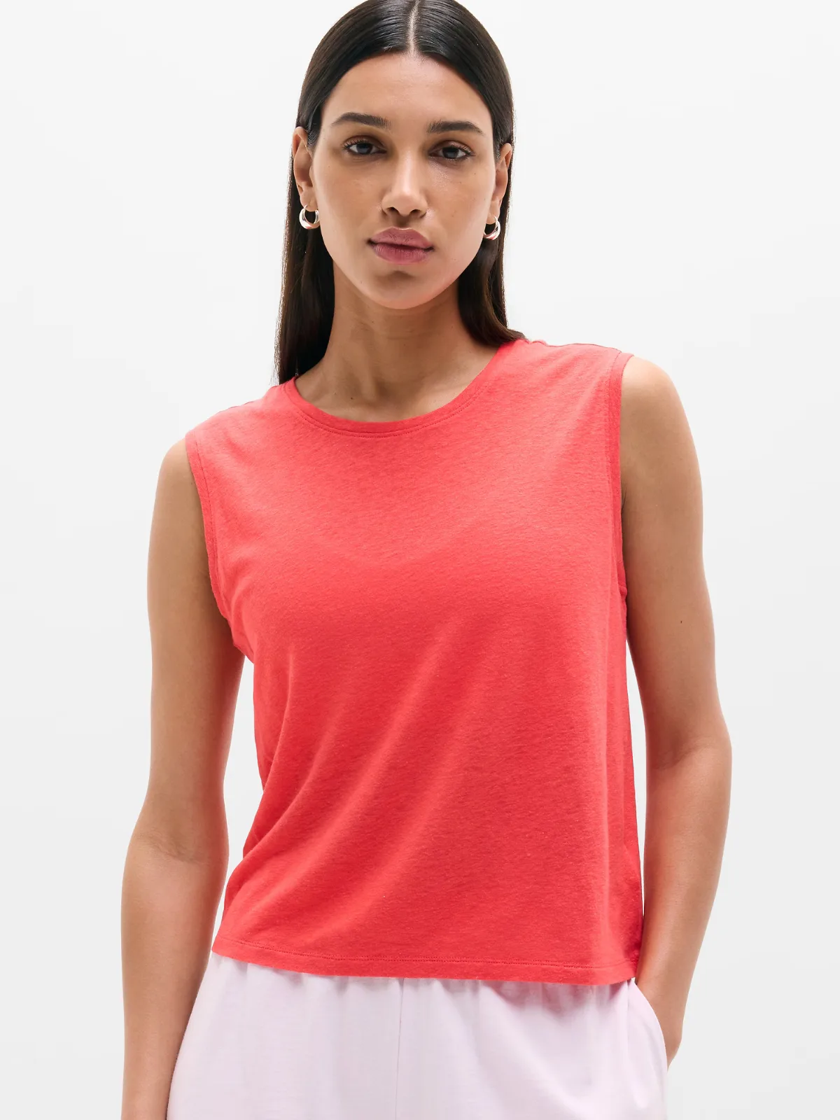 Getaway Linen Blend Muscle Tank by Athleta