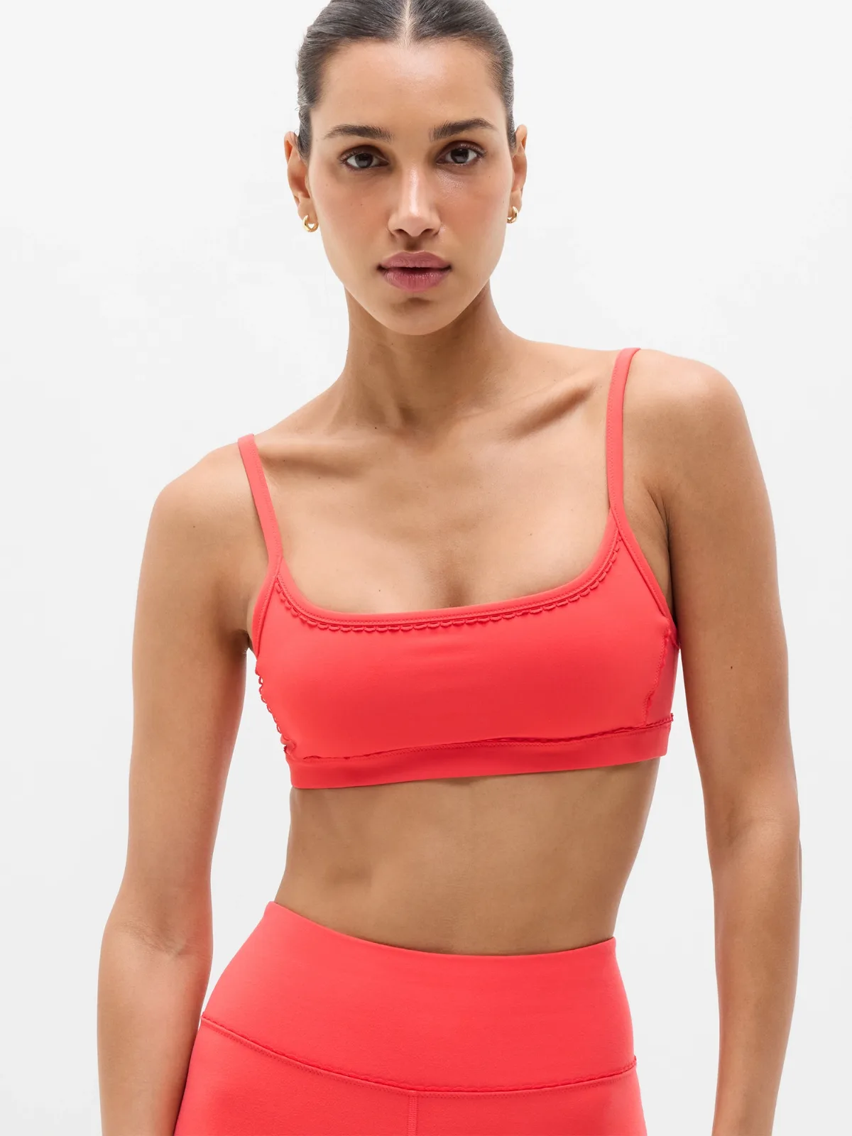 Square Neck Picot Sports Bra A-C by Athleta