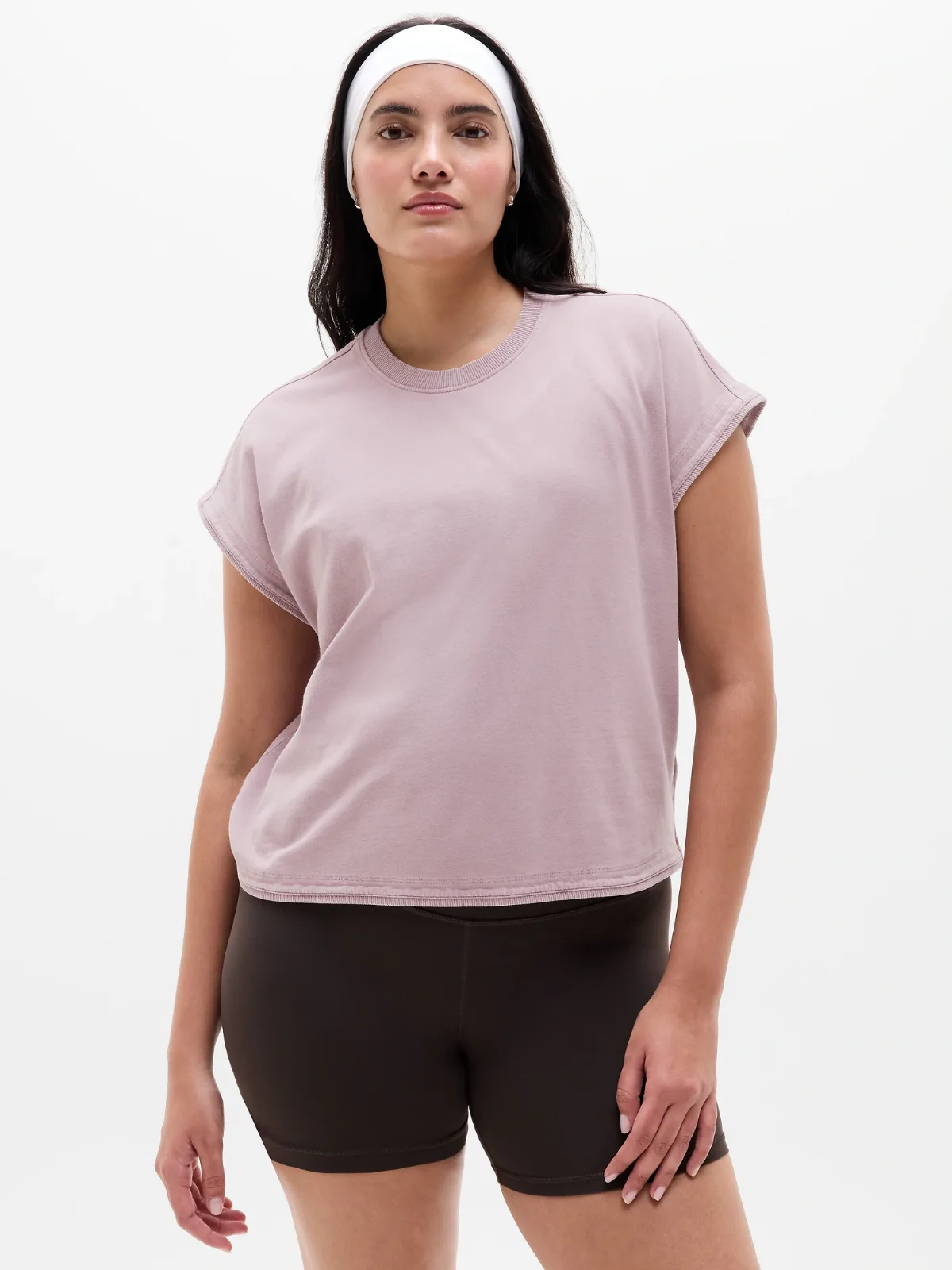 Airy Cotton Terry Snow Wash Sweatshirt Tee by Athleta