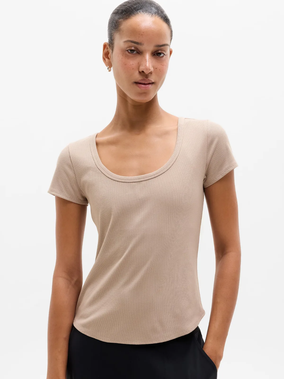 Signature Rib Scoop Tee by Athleta