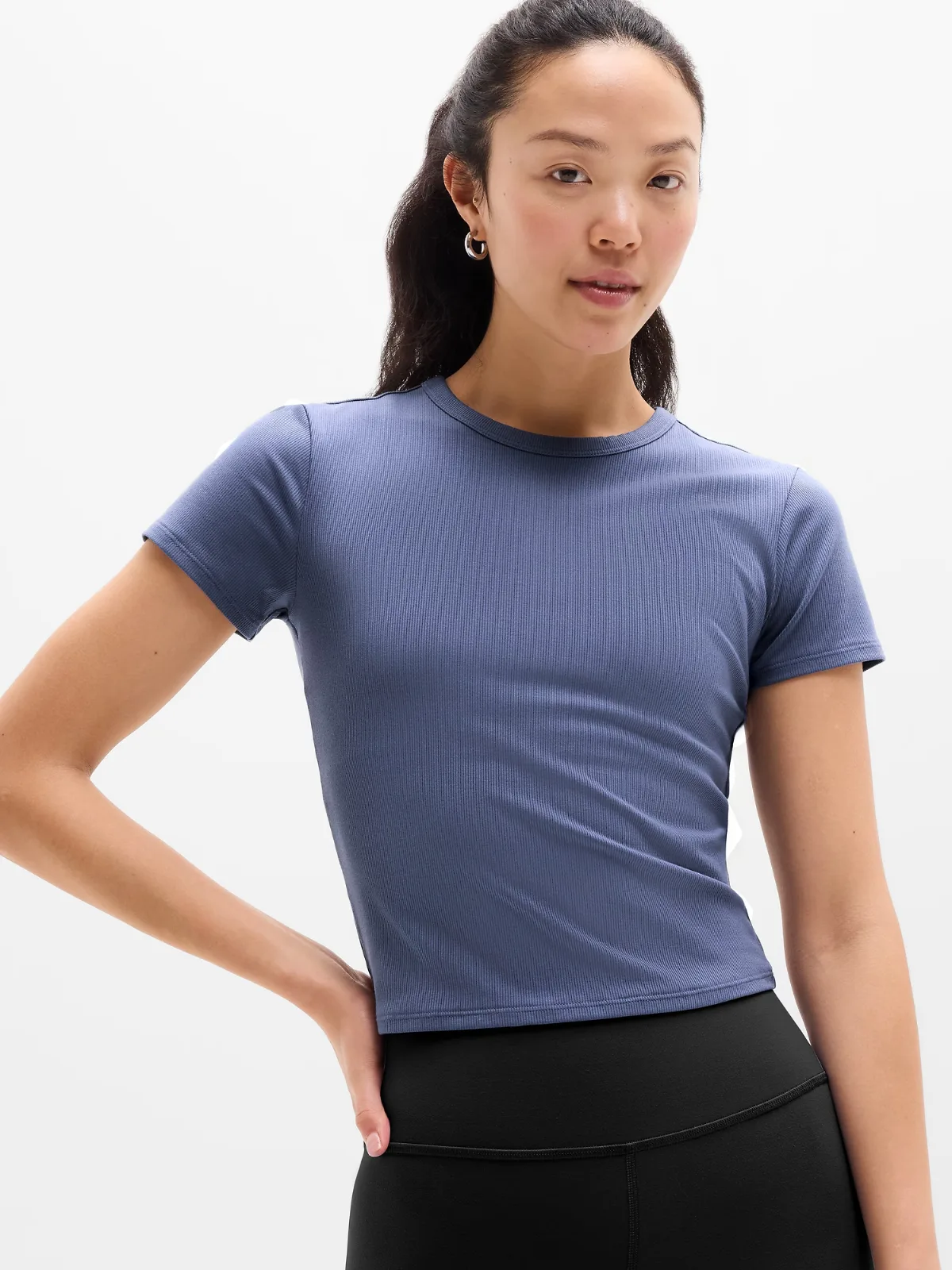Signature Rib Crop Tee by Athleta