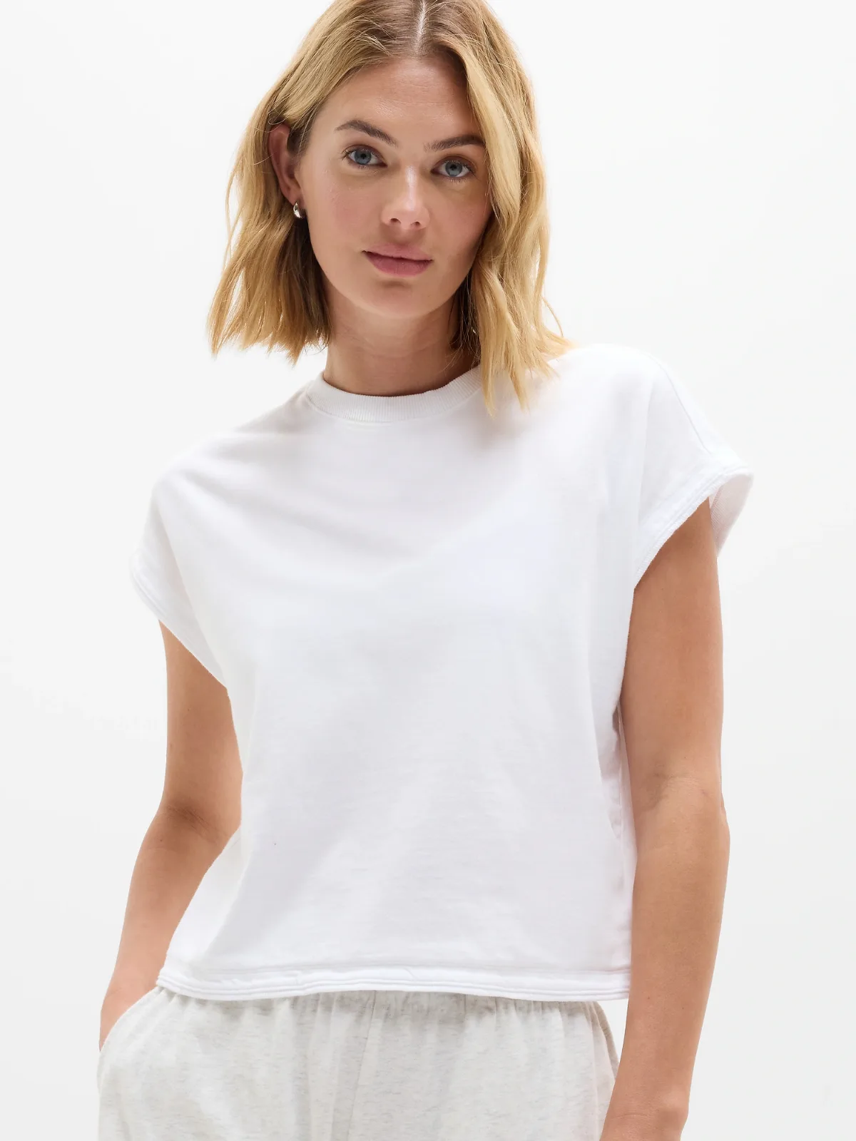 Airy Cotton Terry Sweatshirt Tee by Athleta