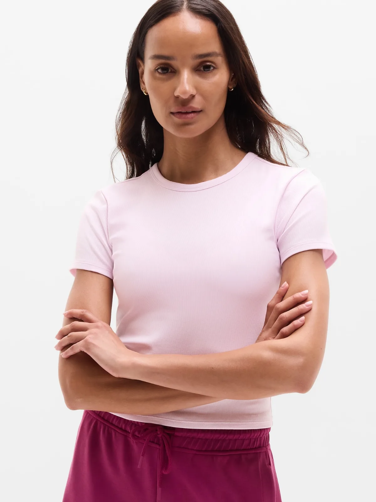 Signature Rib Crop Tee by Athleta