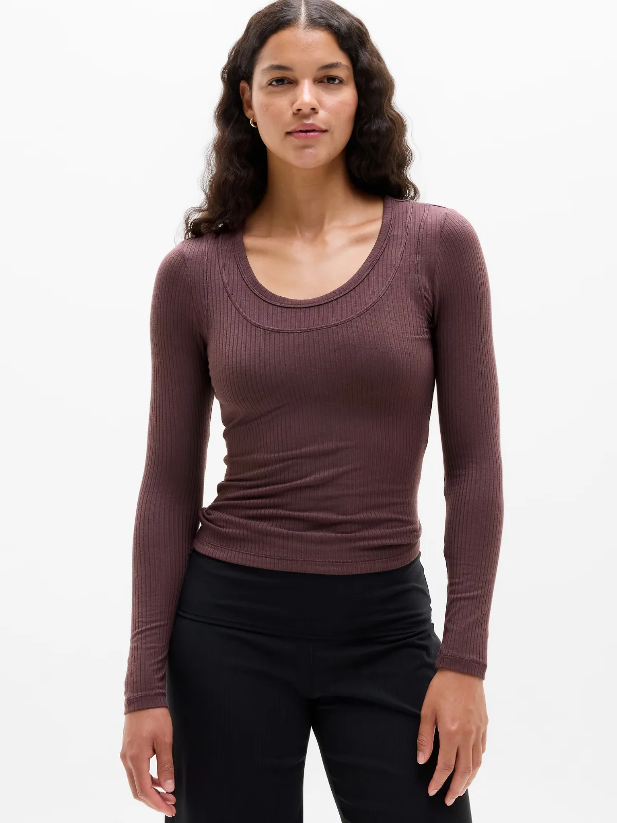 Perfect Rib Layered Top by Athleta