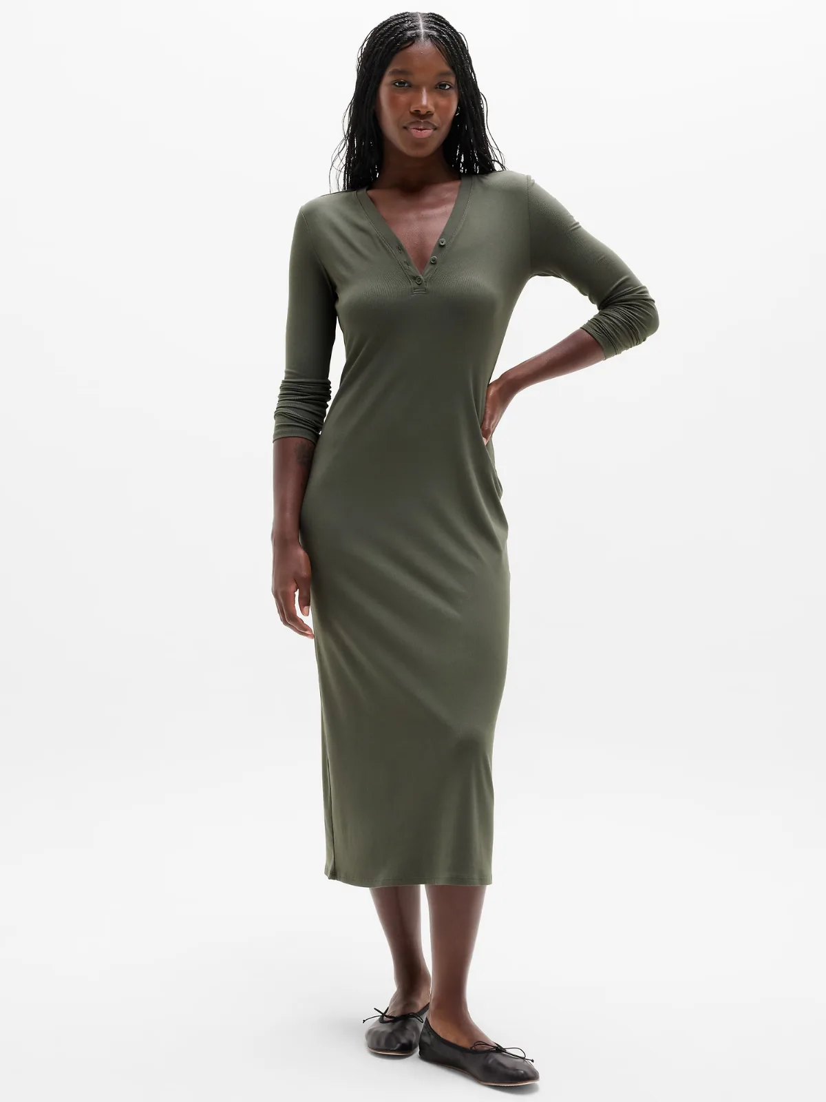 Signature Rib Long Sleeve Maxi Dress by Athleta