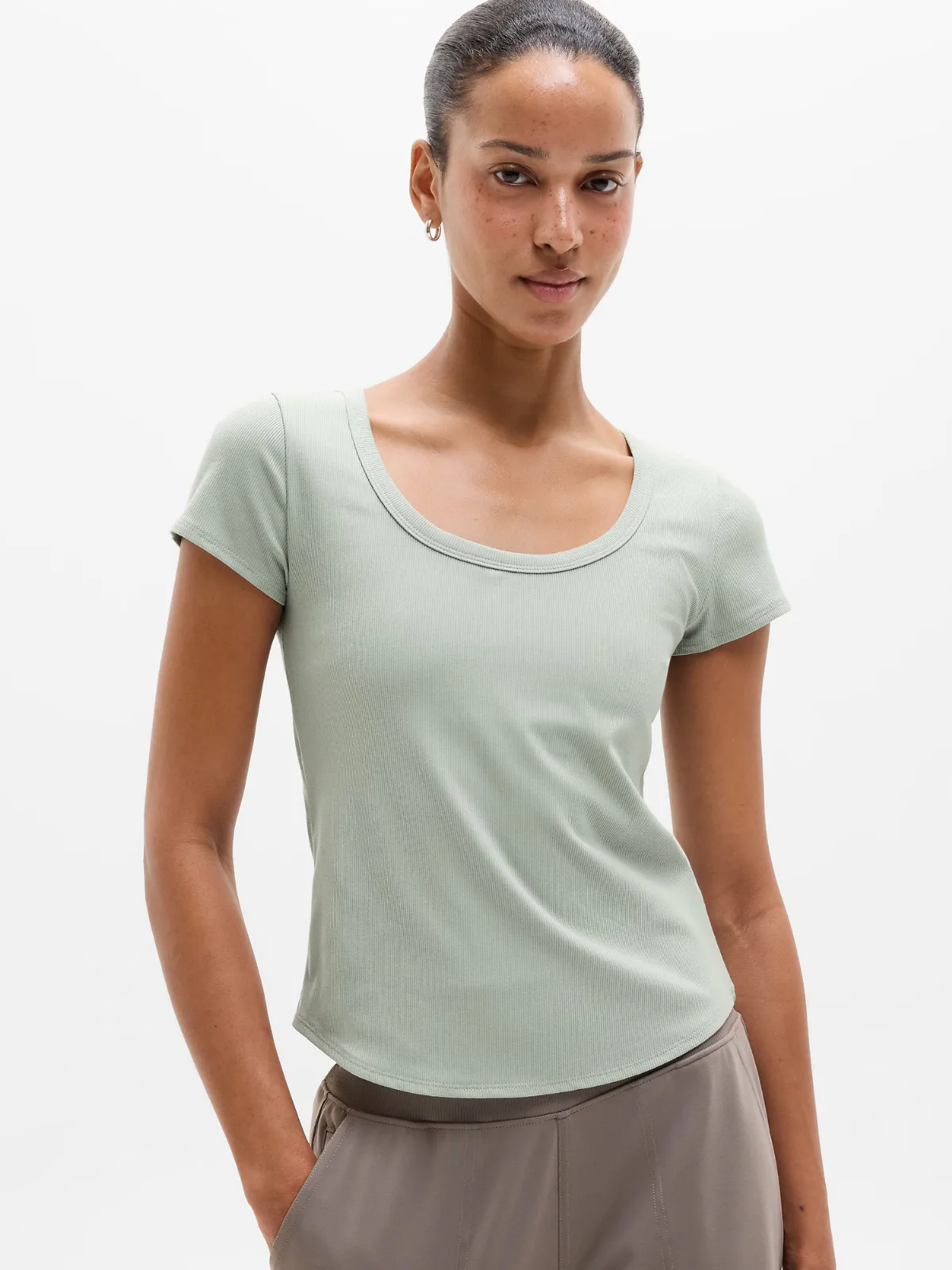 Signature Rib Scoop Tee by Athleta