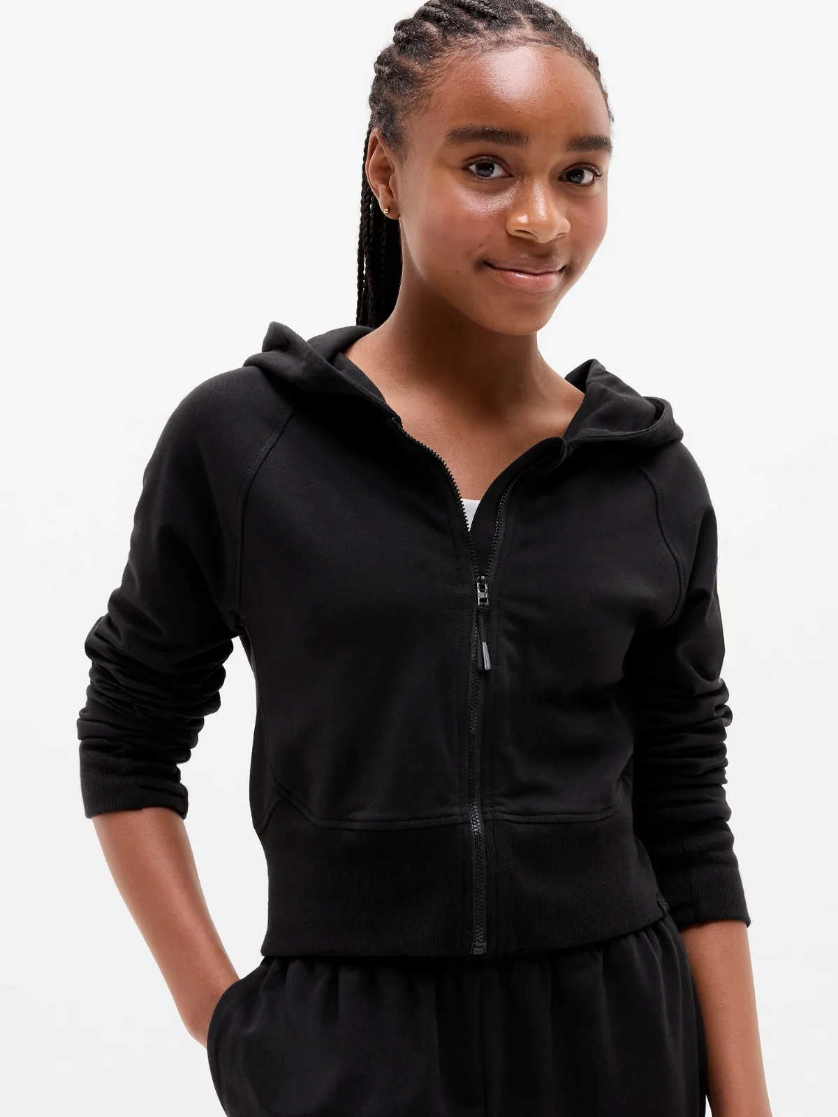 All Day Full Zip Shrunken Hoodie by Athleta