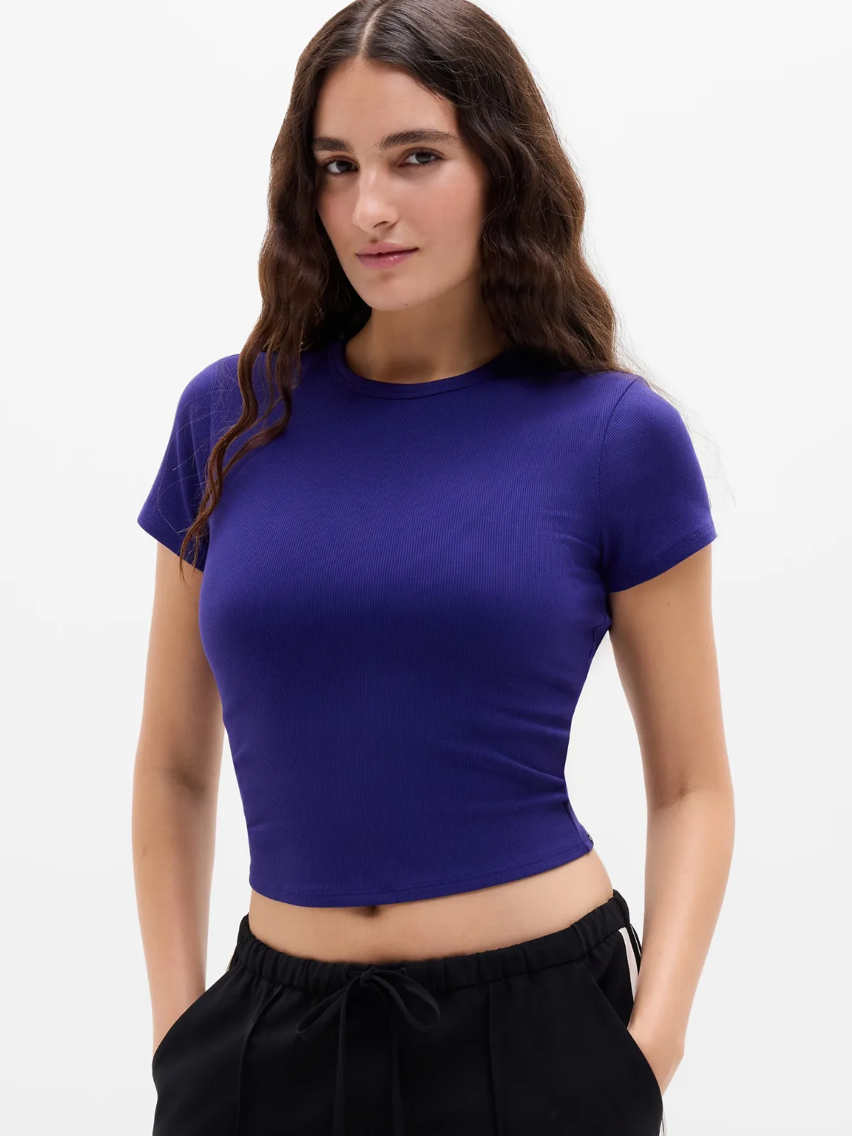 Signature Rib Crop Tee by Athleta