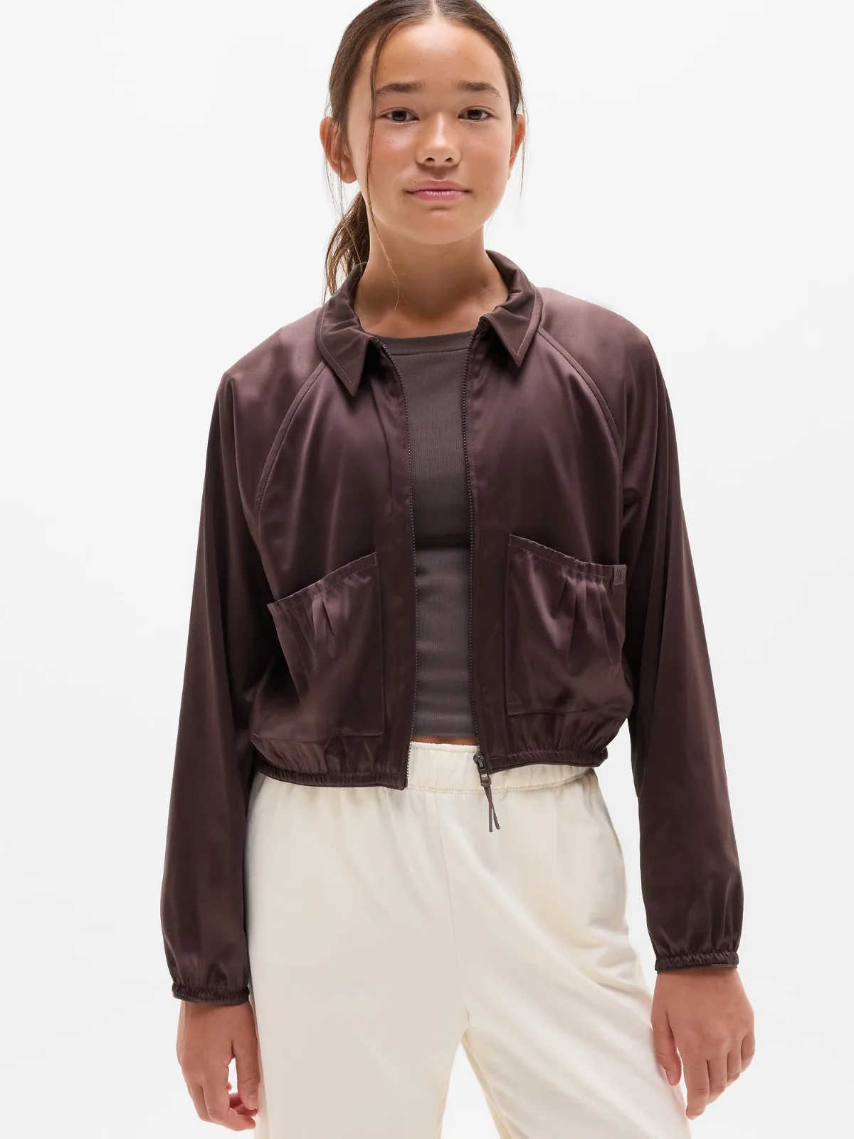 Pleat Perfect Satin Jacket by Athleta
