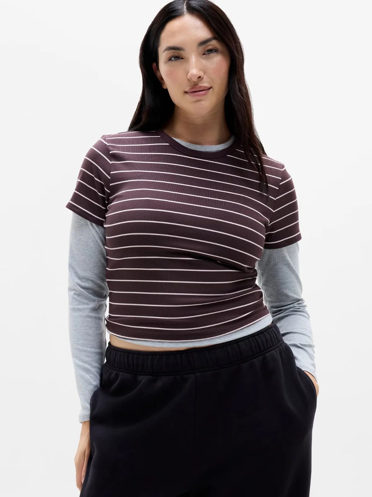 Signature Rib Crop Tee by Athleta