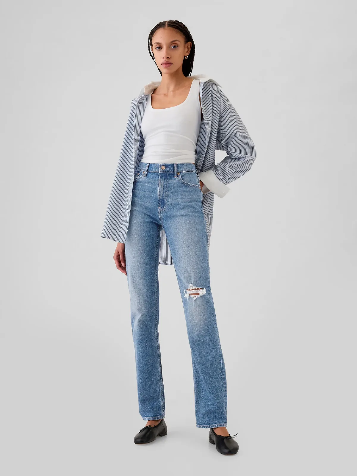 High Rise 90s Slim Straight Jeans by Gap