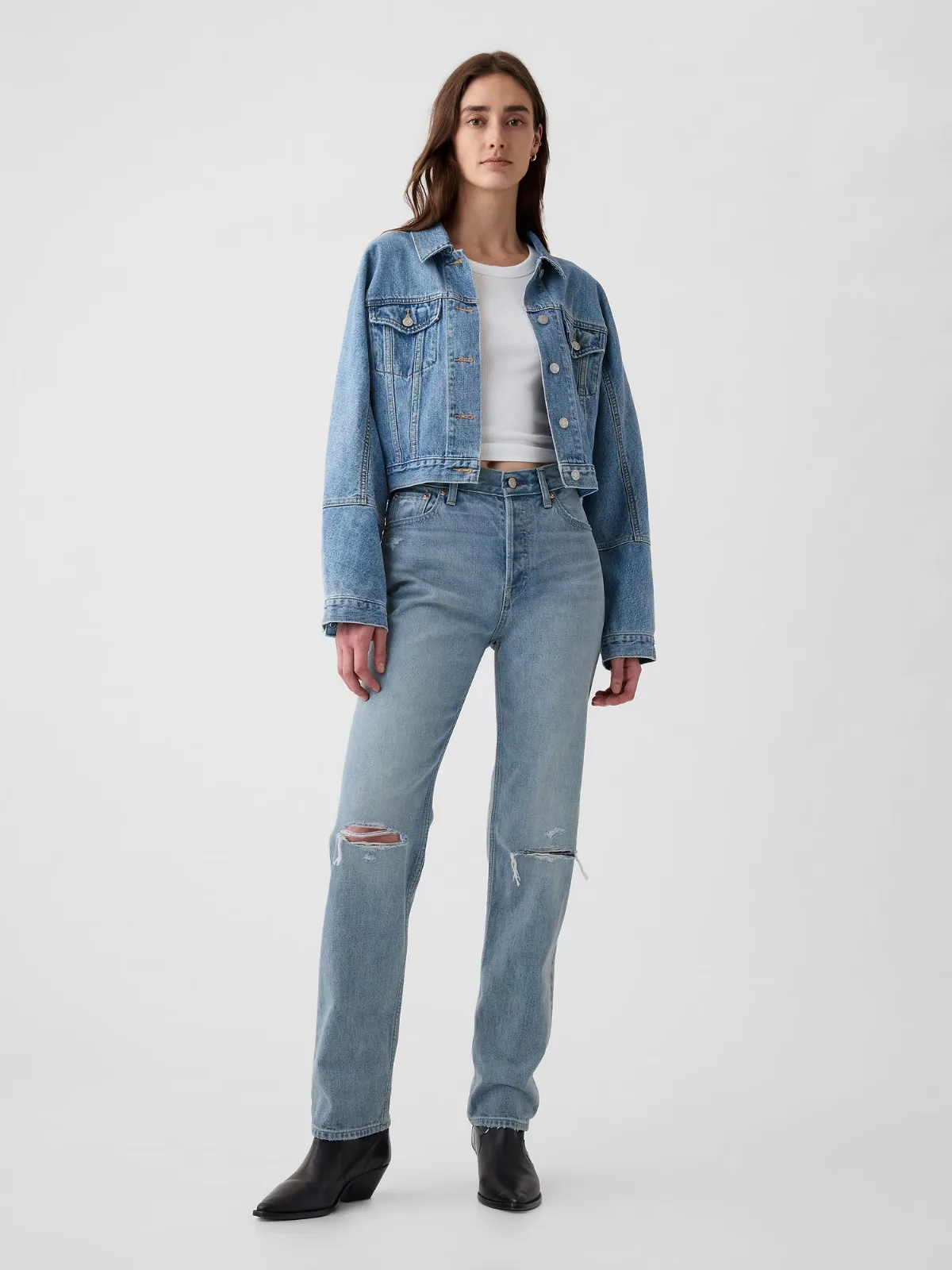 High Rise Rigid 90s Slim Straight Jeans by Gap