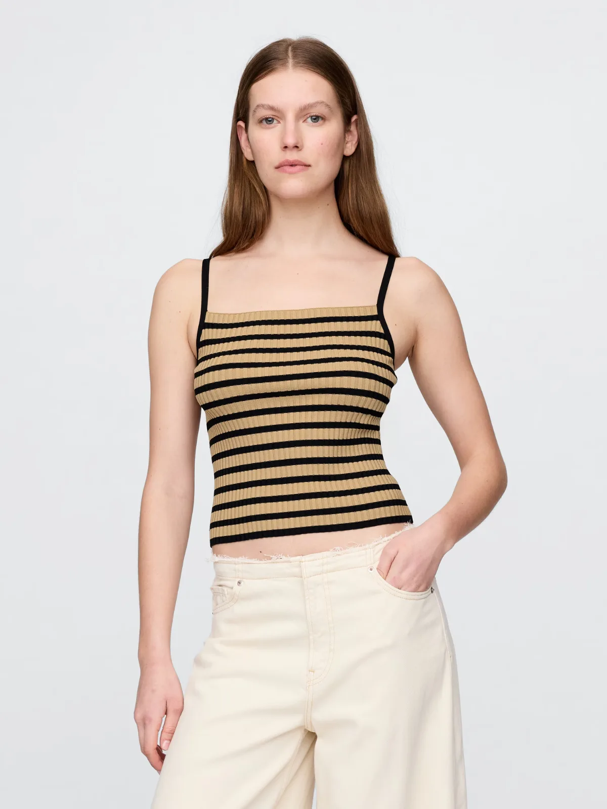 Rib Sweater Crop Tank Top by Gap