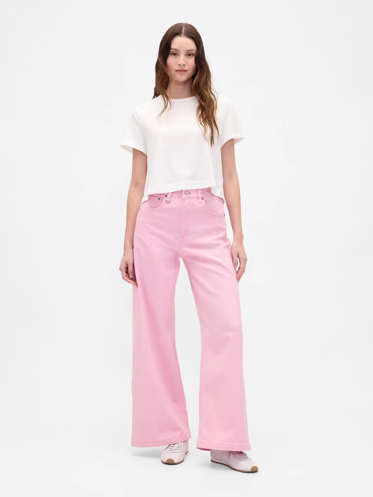 Sky High Rise Stride Wide-Leg Jeans by Gap