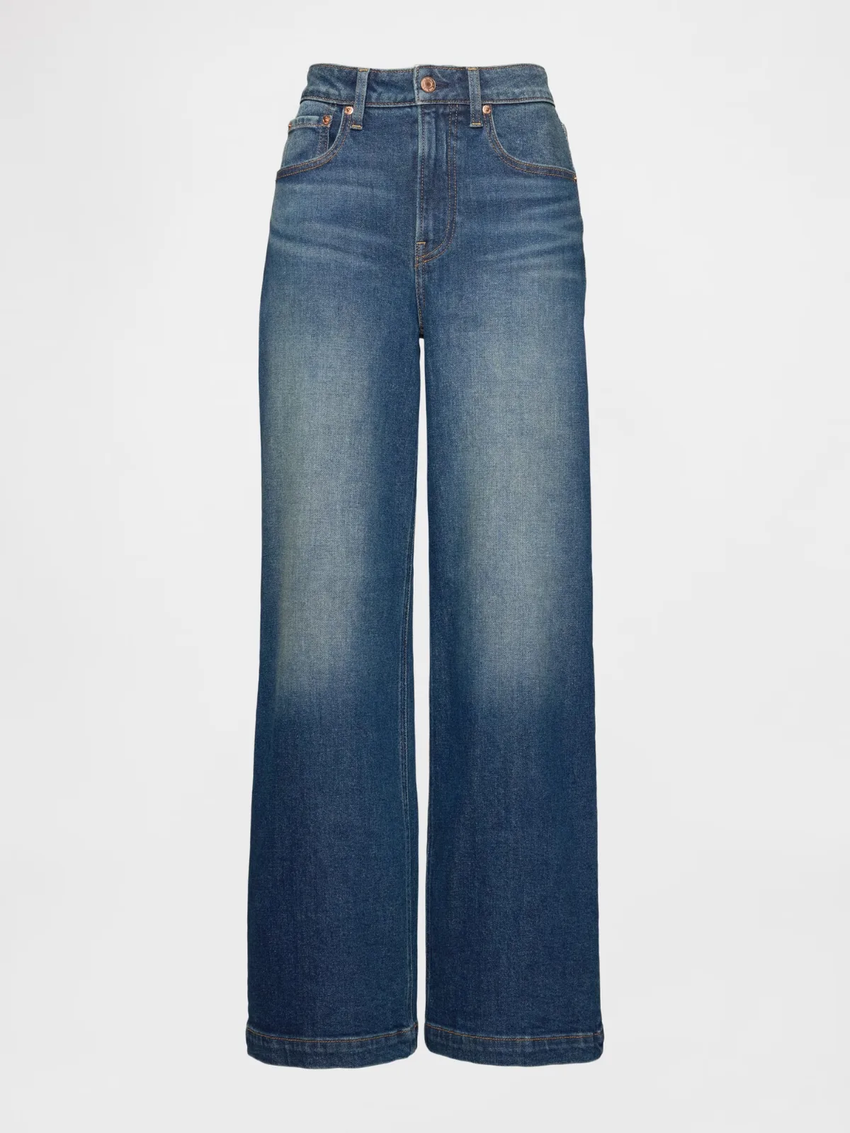 Curvy High Rise Stride Wide-Leg Jeans