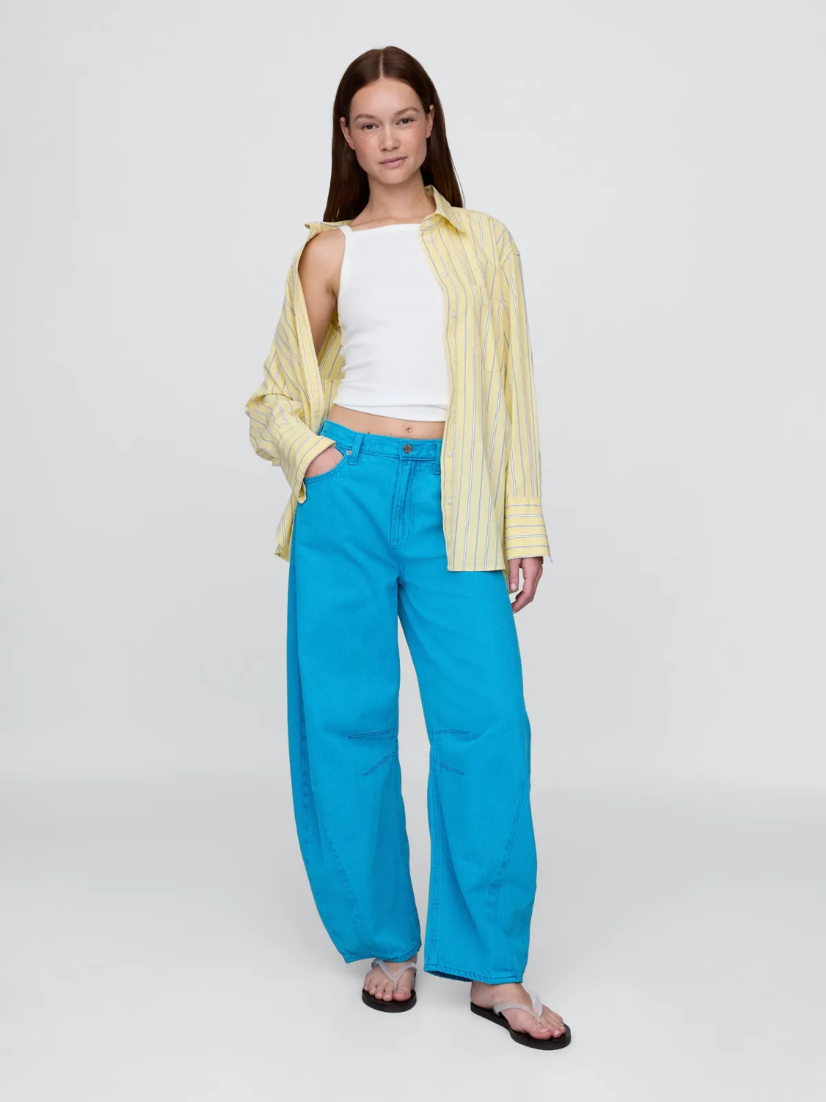 High Rise UltraSoft Horseshoe Jeans by Gap