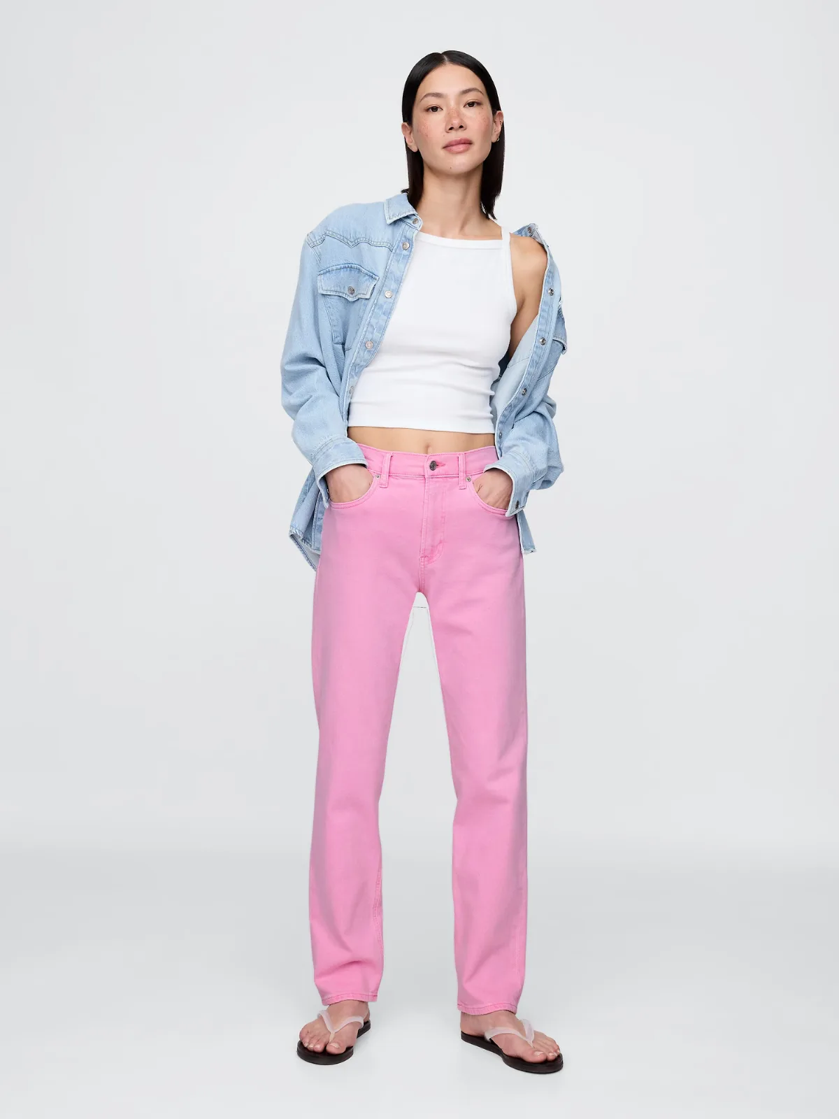 High Rise 90s Slim Straight Jeans by Gap