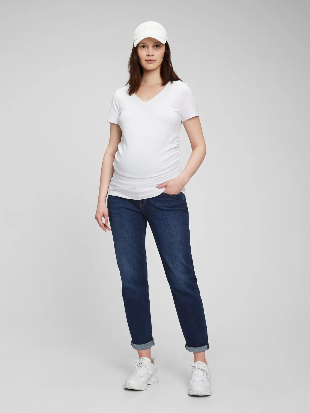 Maternity True Waistband Full Panel Girlfriend Jeans by Gap